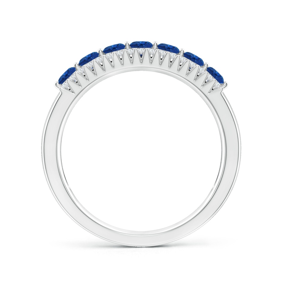 2.5mm AAA Floating Blue Sapphire Half Eternity Band with Diamonds in P950 Platinum side-1