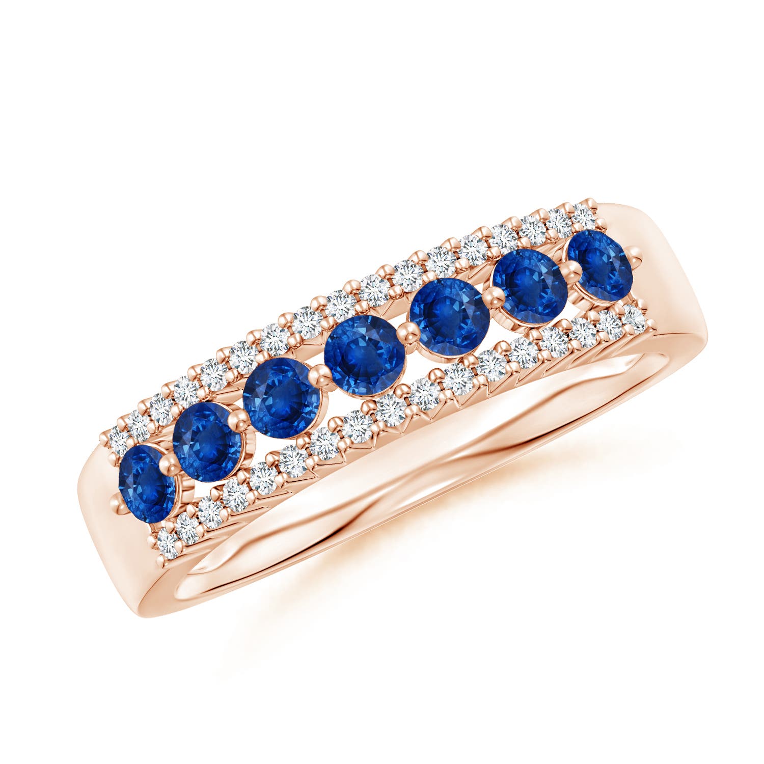 AAA - Blue Sapphire / 0.8 CT / 14 KT Rose Gold