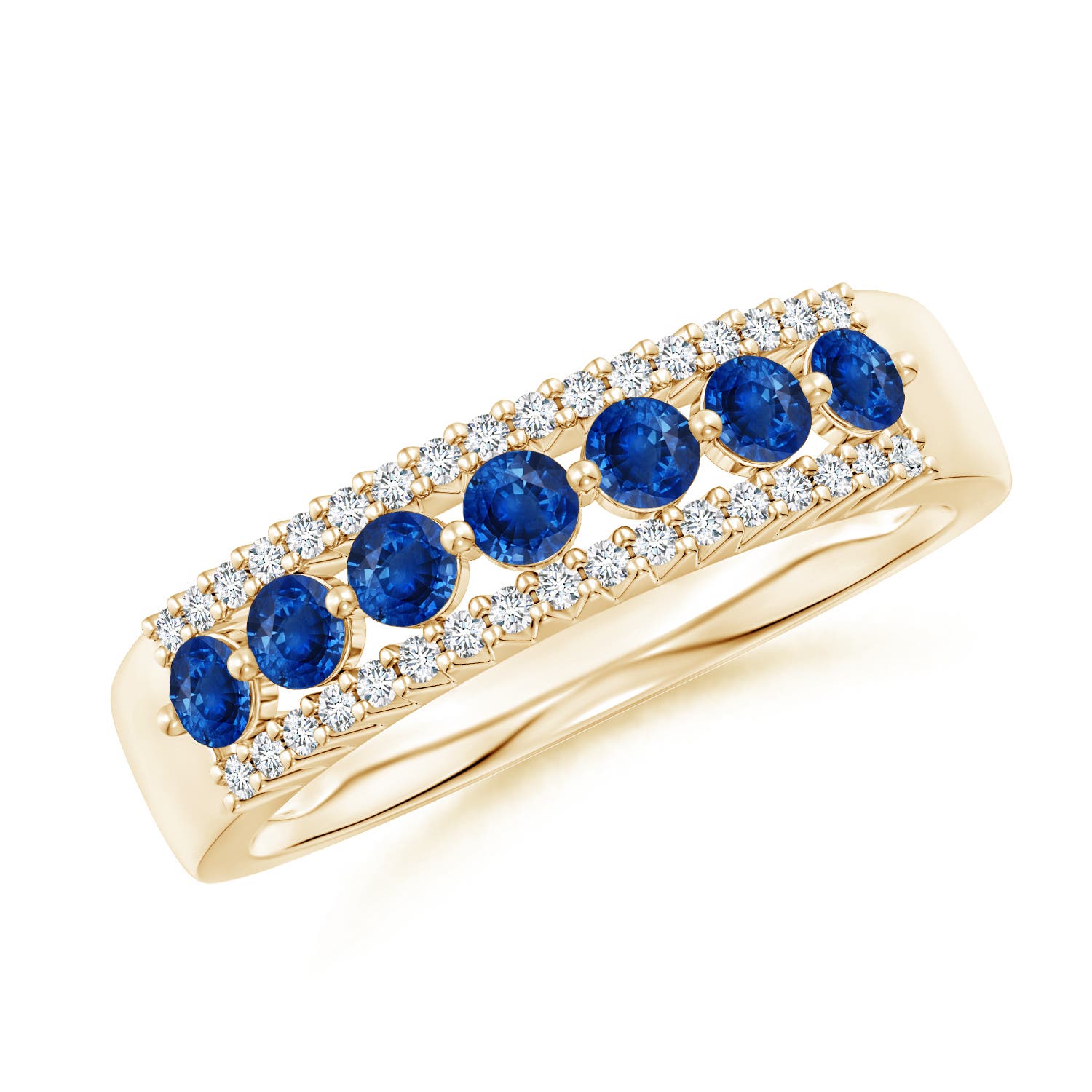 AAA - Blue Sapphire / 0.8 CT / 14 KT Yellow Gold