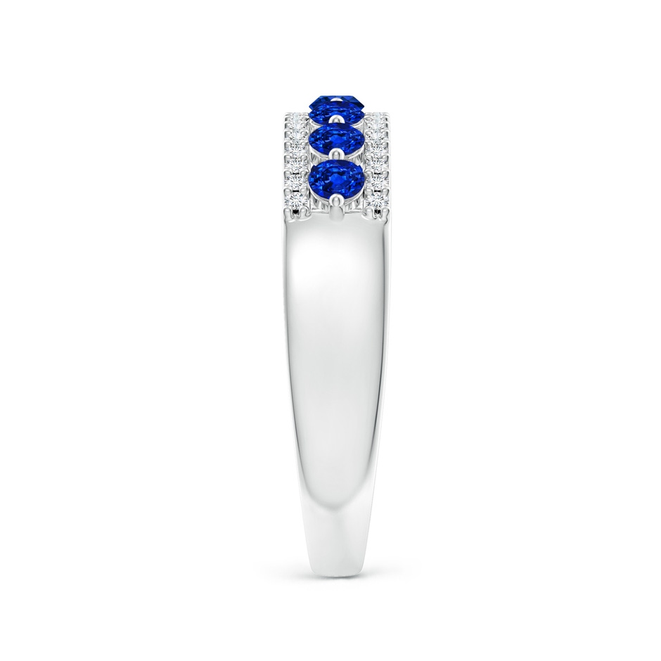 2.5mm AAAA Floating Blue Sapphire Half Eternity Band with Diamonds in P950 Platinum side-2