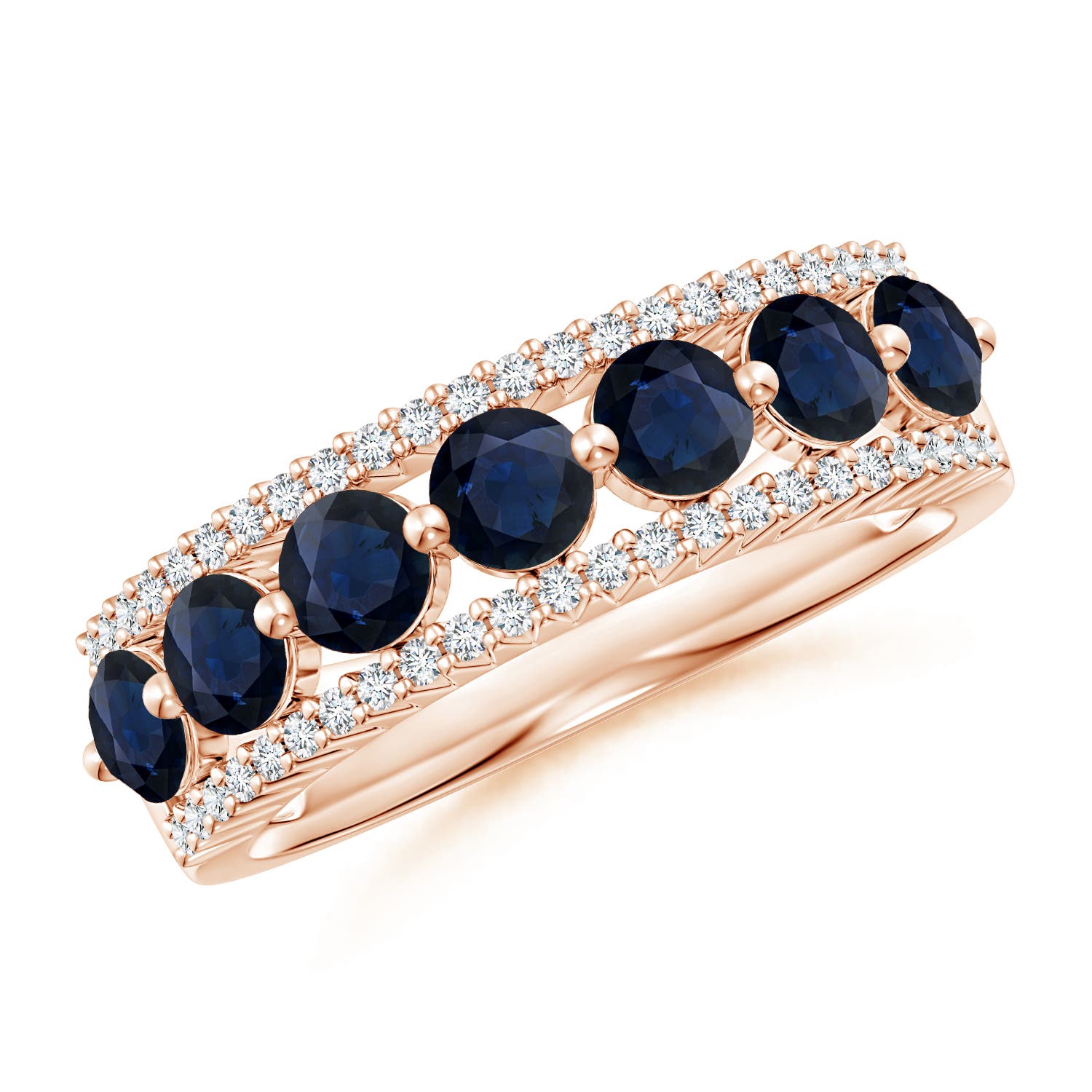 A - Blue Sapphire / 1.77 CT / 14 KT Rose Gold