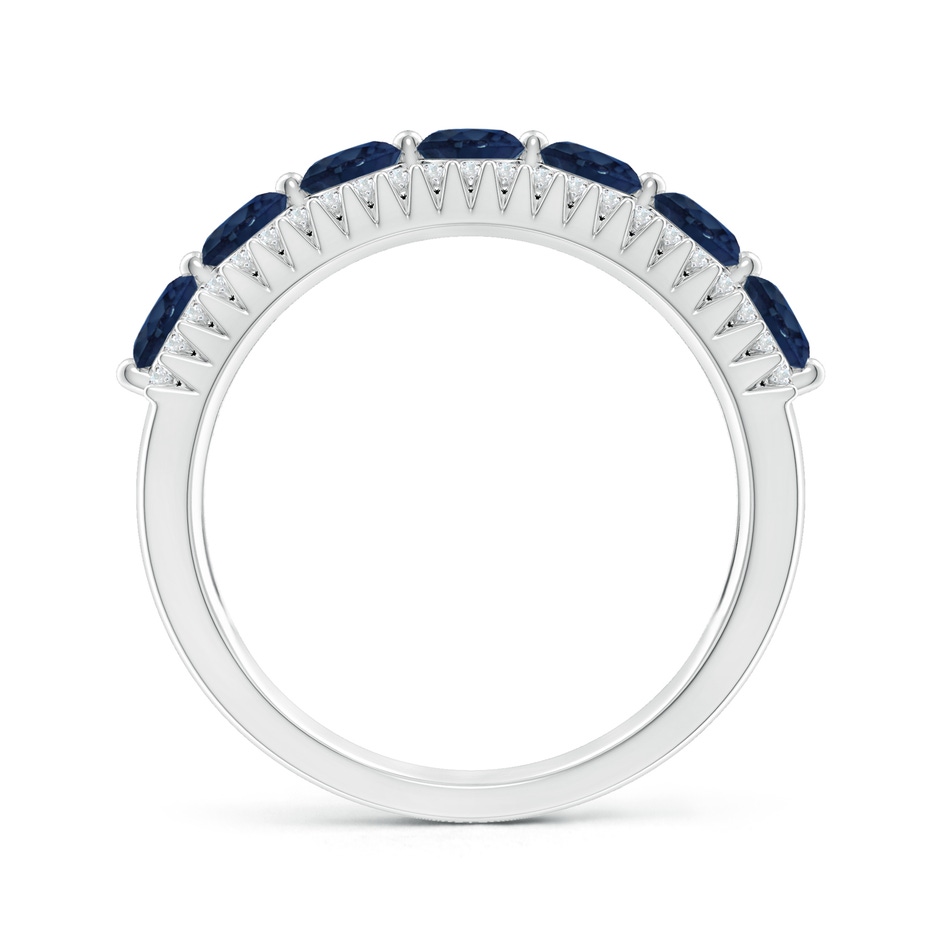 3.5mm AA Floating Blue Sapphire Half Eternity Band with Diamonds in P950 Platinum side-1