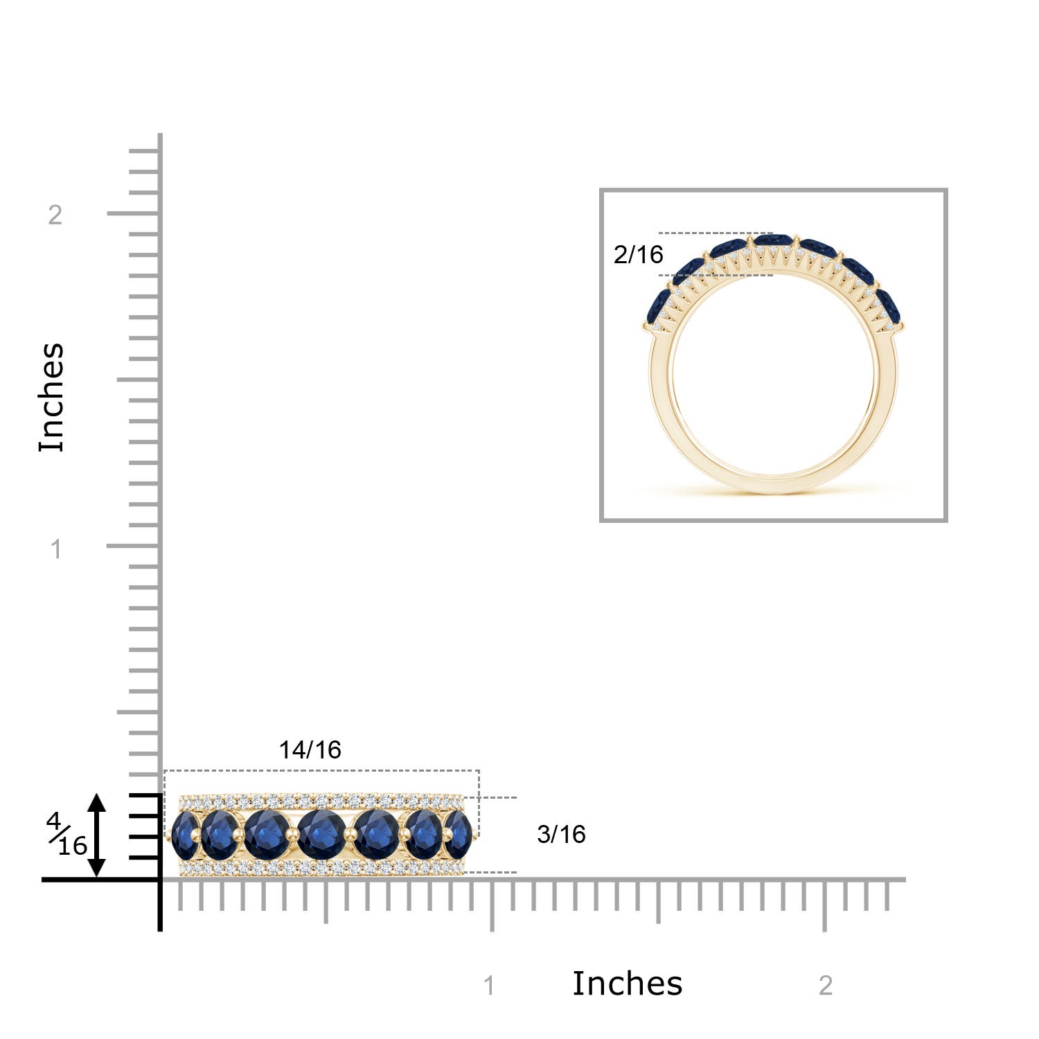 AA - Blue Sapphire / 1.77 CT / 14 KT Yellow Gold