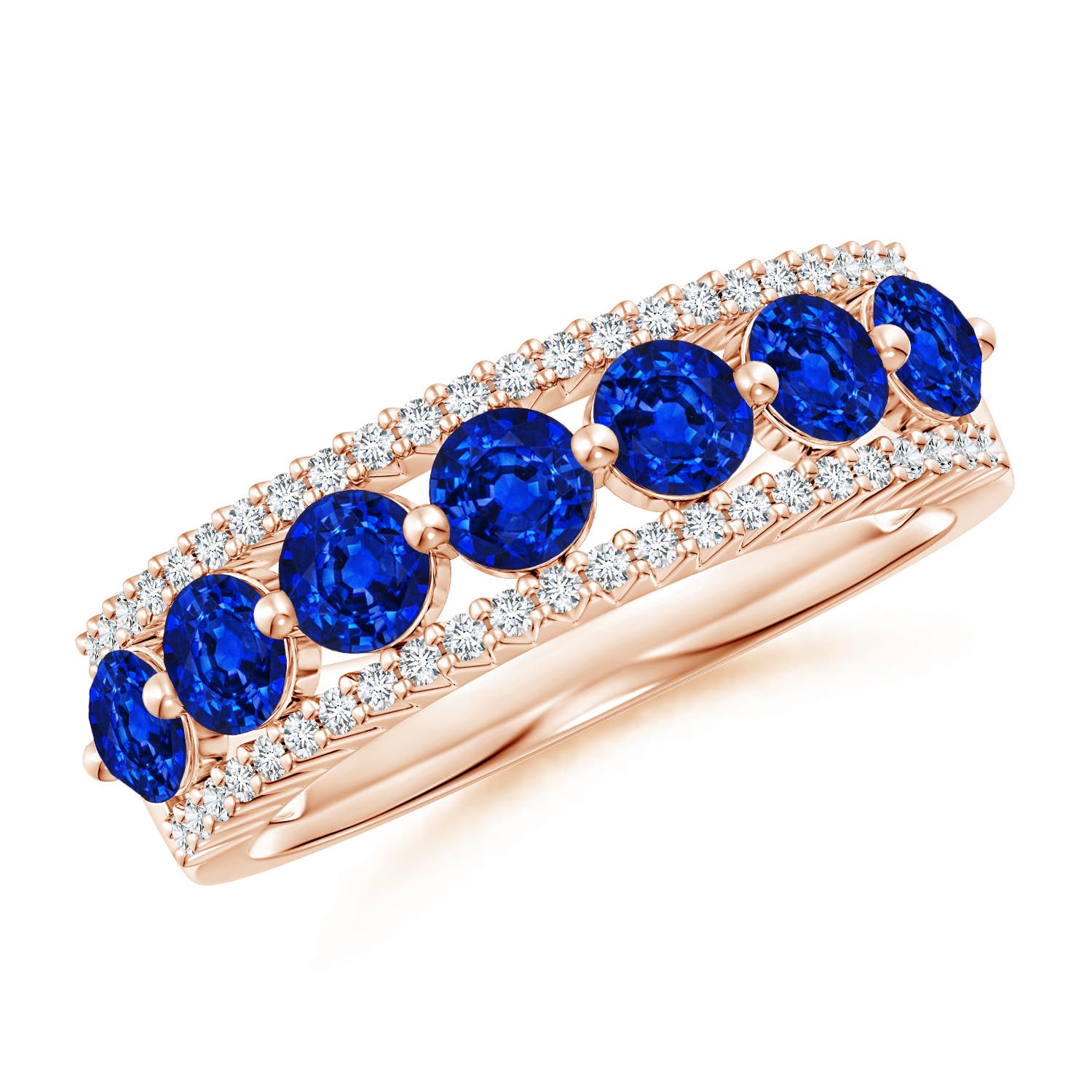 AAAA - Blue Sapphire / 1.77 CT / 14 KT Rose Gold