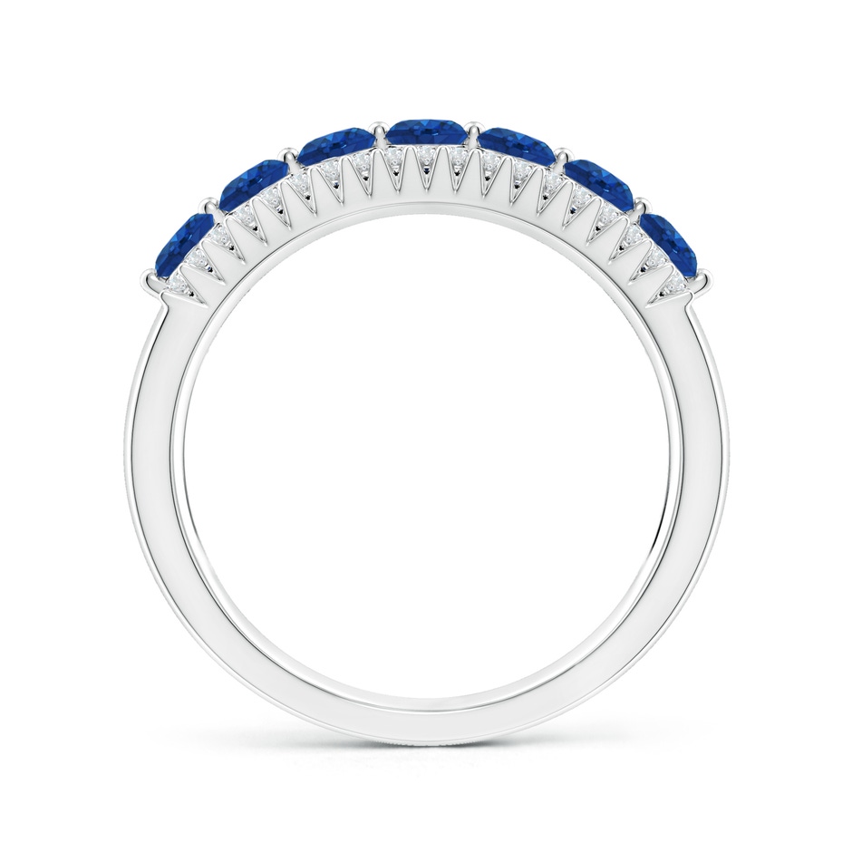 3mm AAA Floating Blue Sapphire Half Eternity Band with Diamonds in P950 Platinum side-1