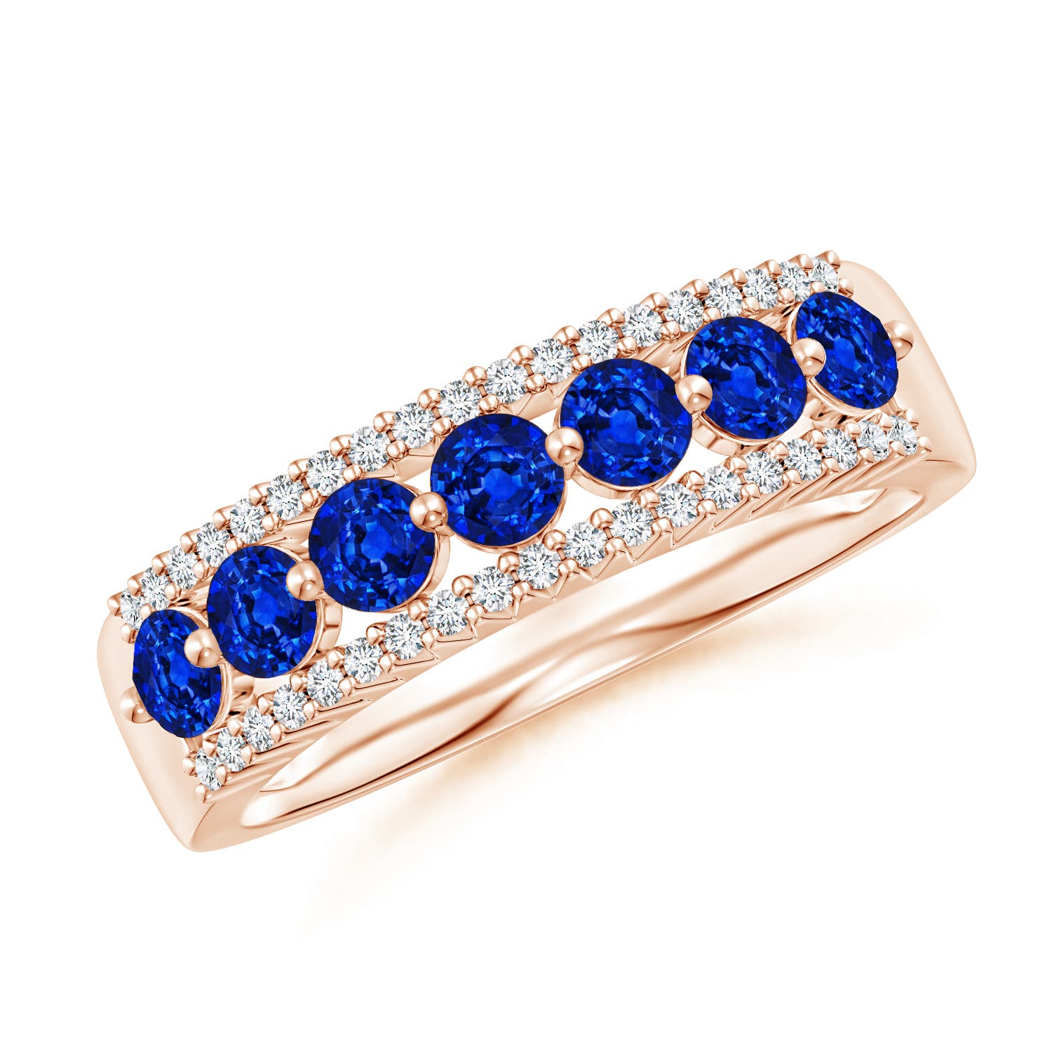 AAAA - Blue Sapphire / 1.17 CT / 14 KT Rose Gold