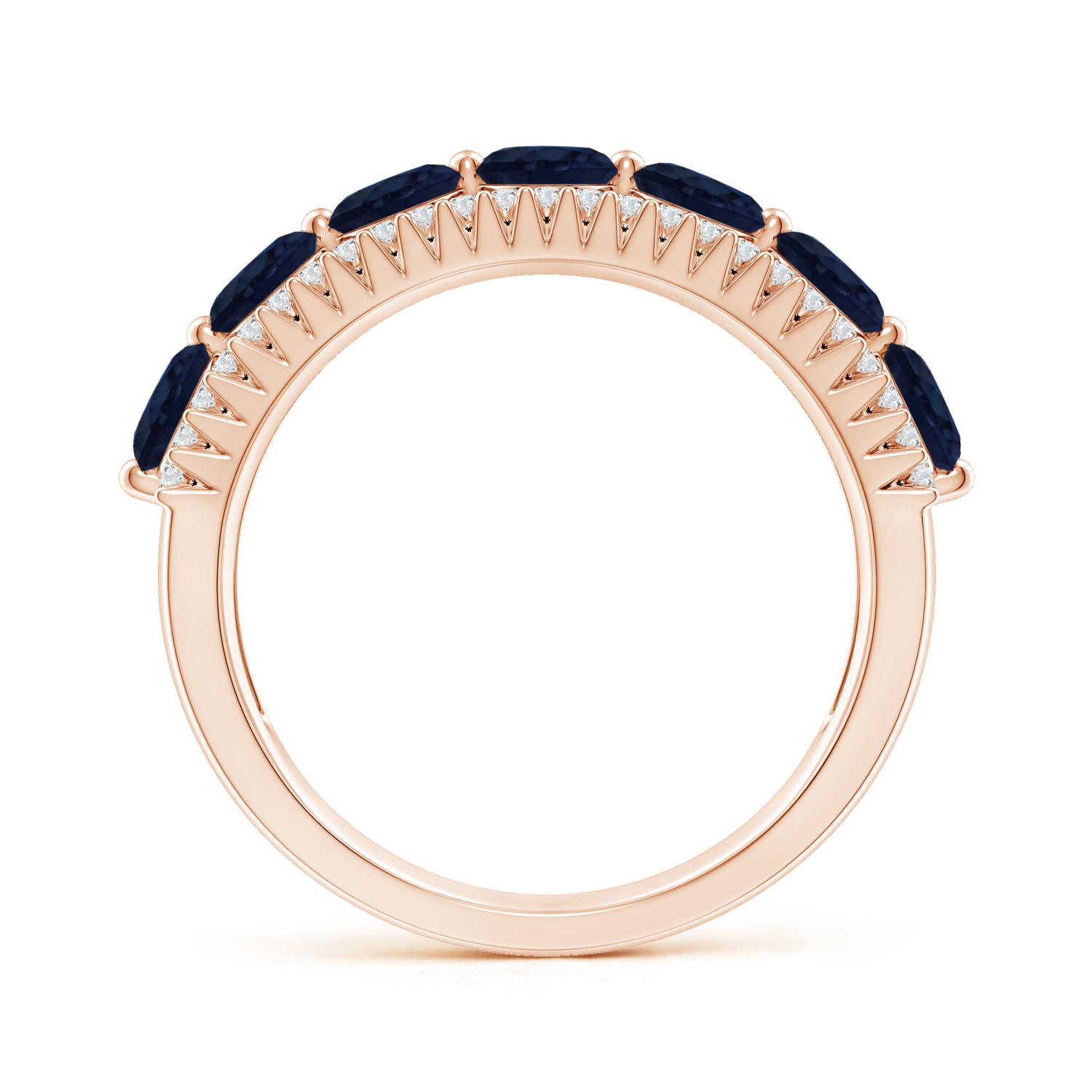 A - Blue Sapphire / 2.56 CT / 14 KT Rose Gold