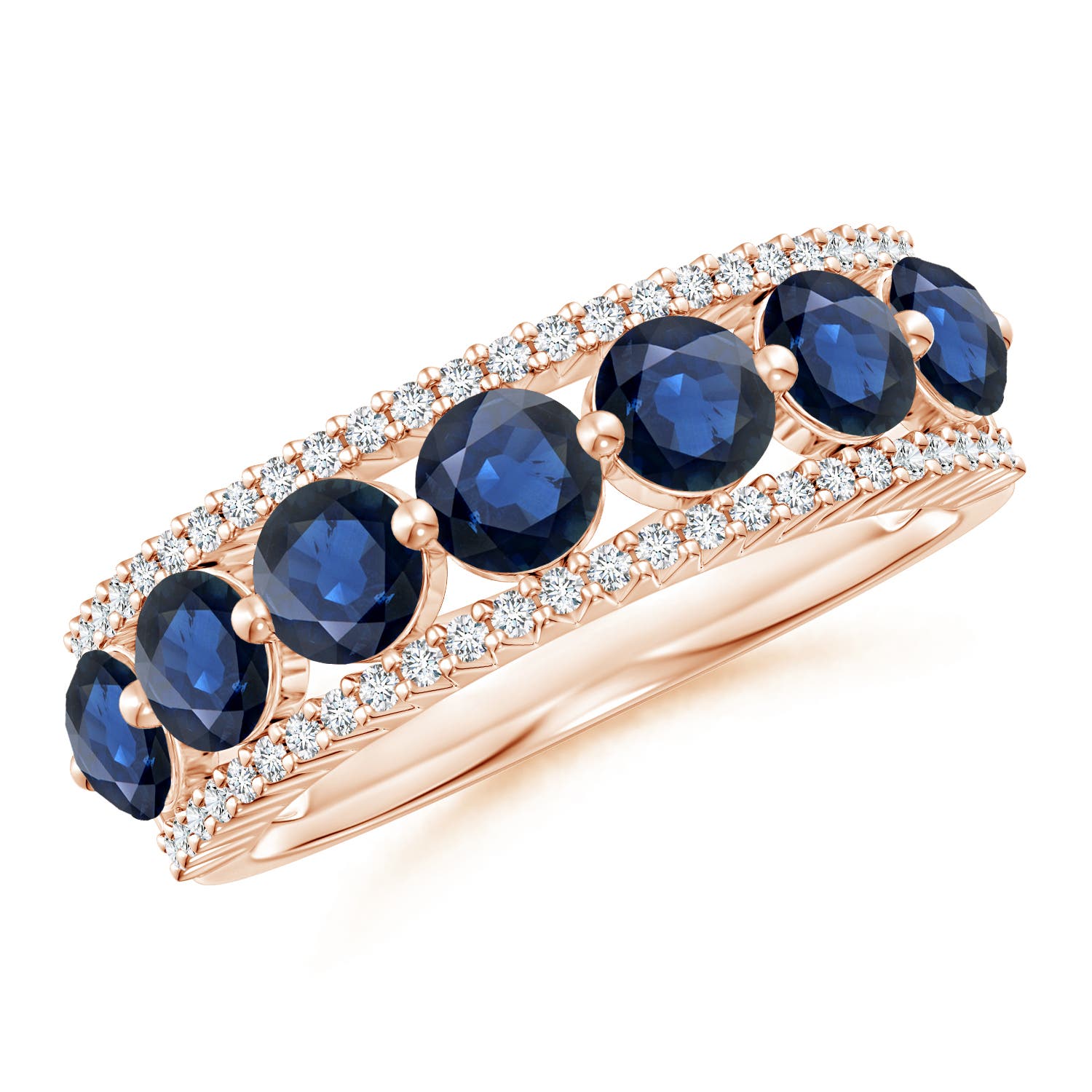 AA - Blue Sapphire / 2.56 CT / 14 KT Rose Gold