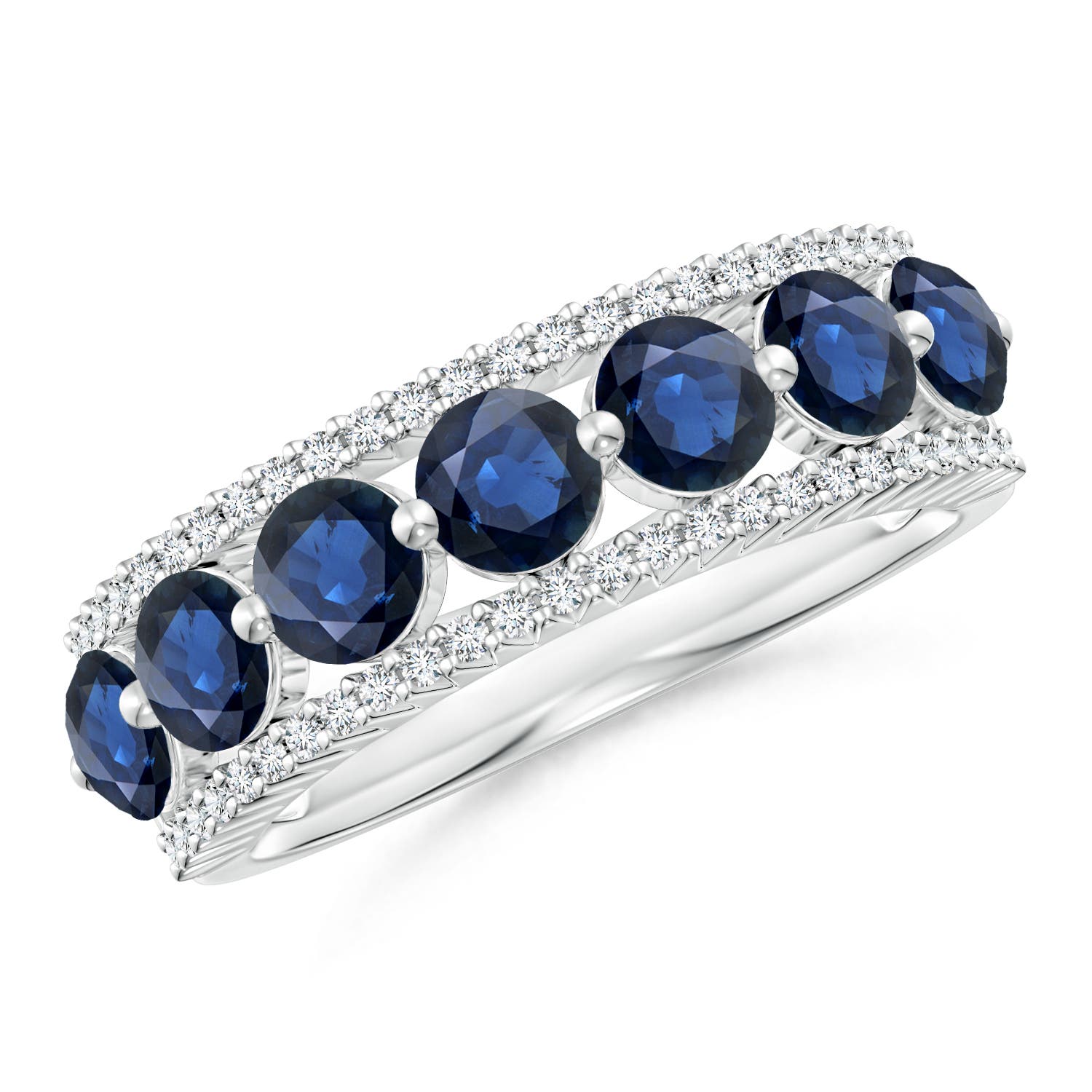 AA - Blue Sapphire / 2.56 CT / 14 KT White Gold