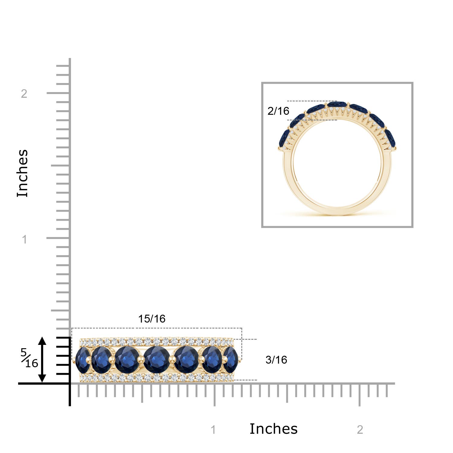 AA - Blue Sapphire / 2.56 CT / 14 KT Yellow Gold