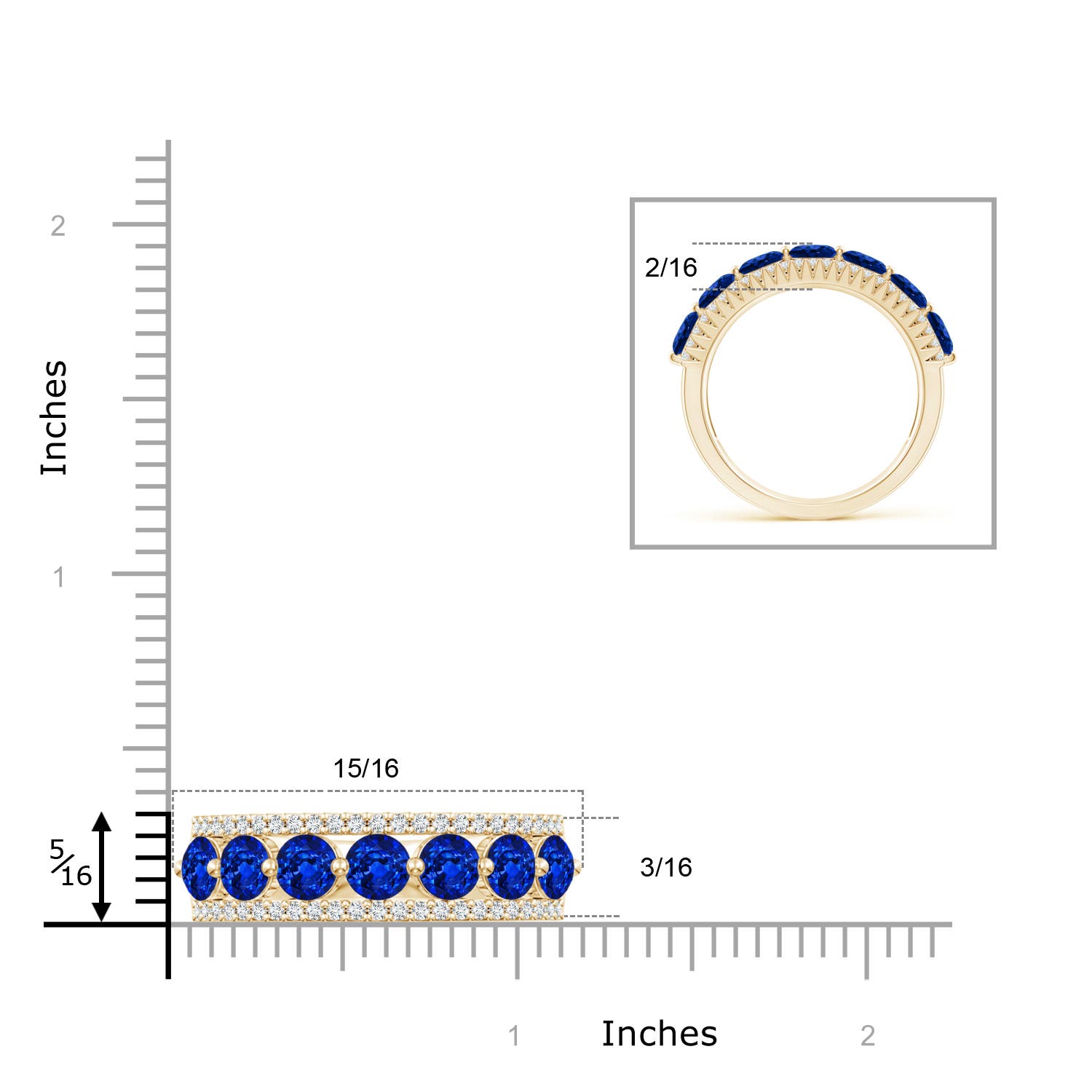 AAAA - Blue Sapphire / 2.56 CT / 14 KT Yellow Gold