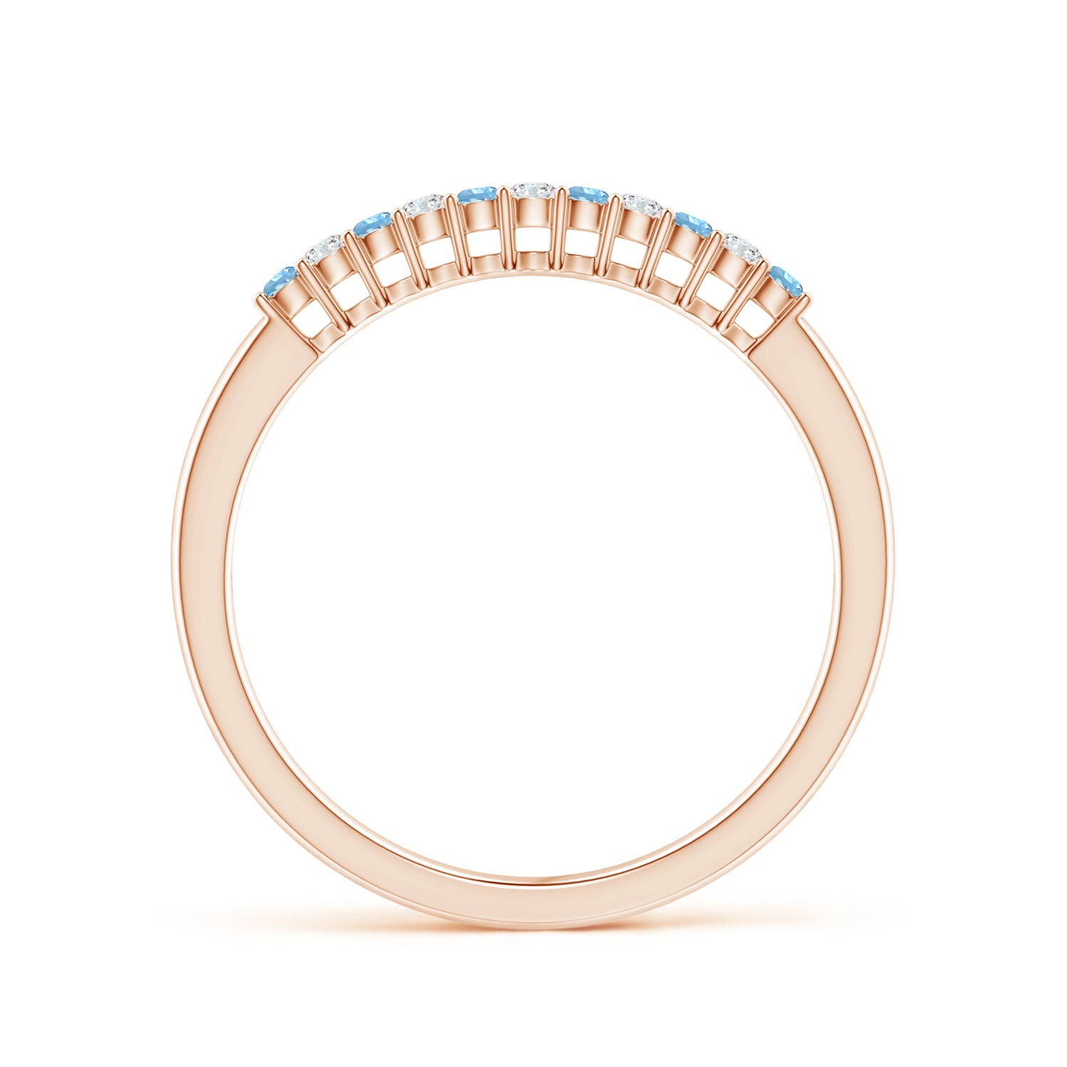 AAAA - Aquamarine / 0.16 CT / 14 KT Rose Gold