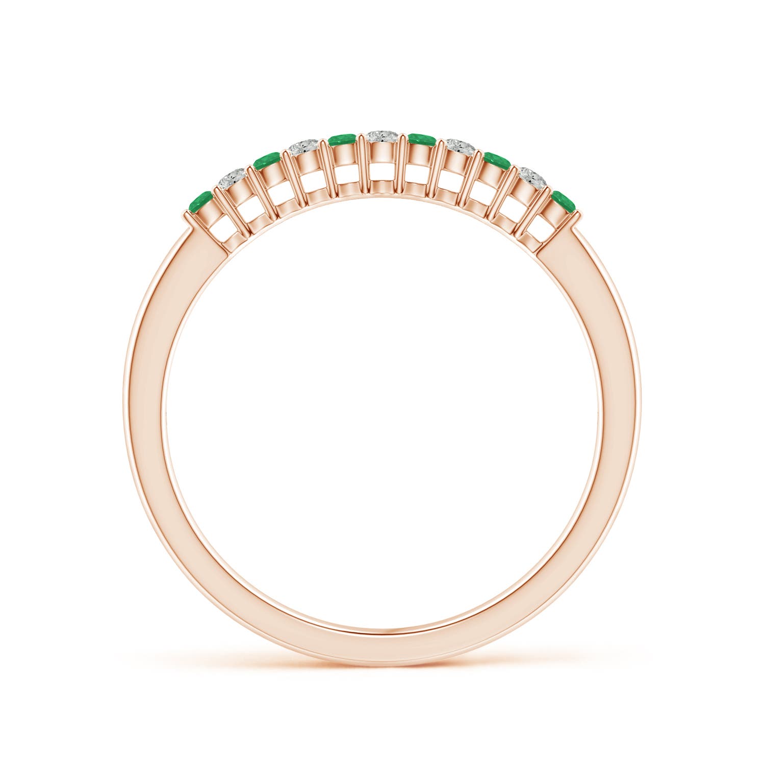 A - Emerald / 0.18 CT / 14 KT Rose Gold