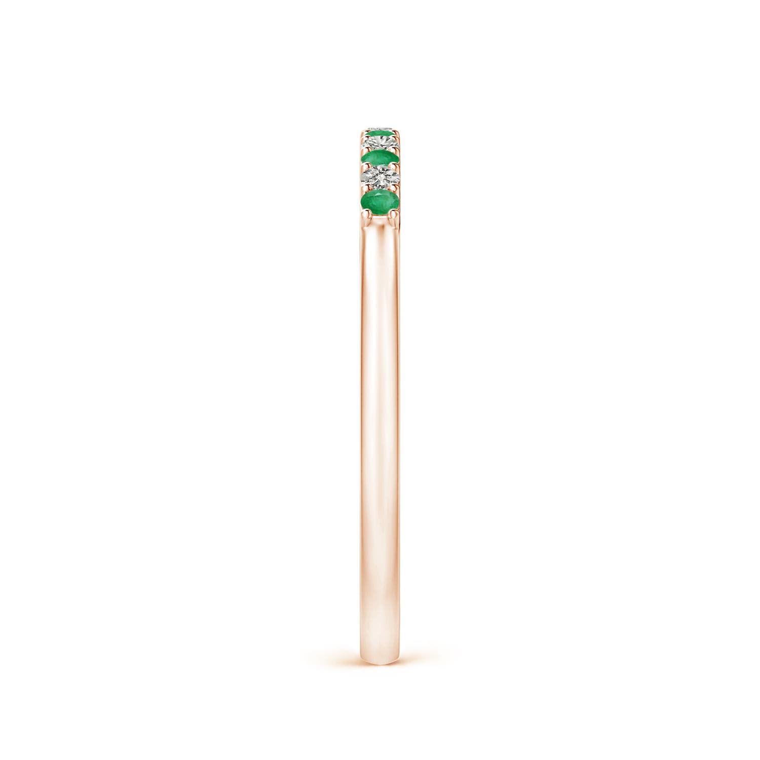 A - Emerald / 0.18 CT / 14 KT Rose Gold