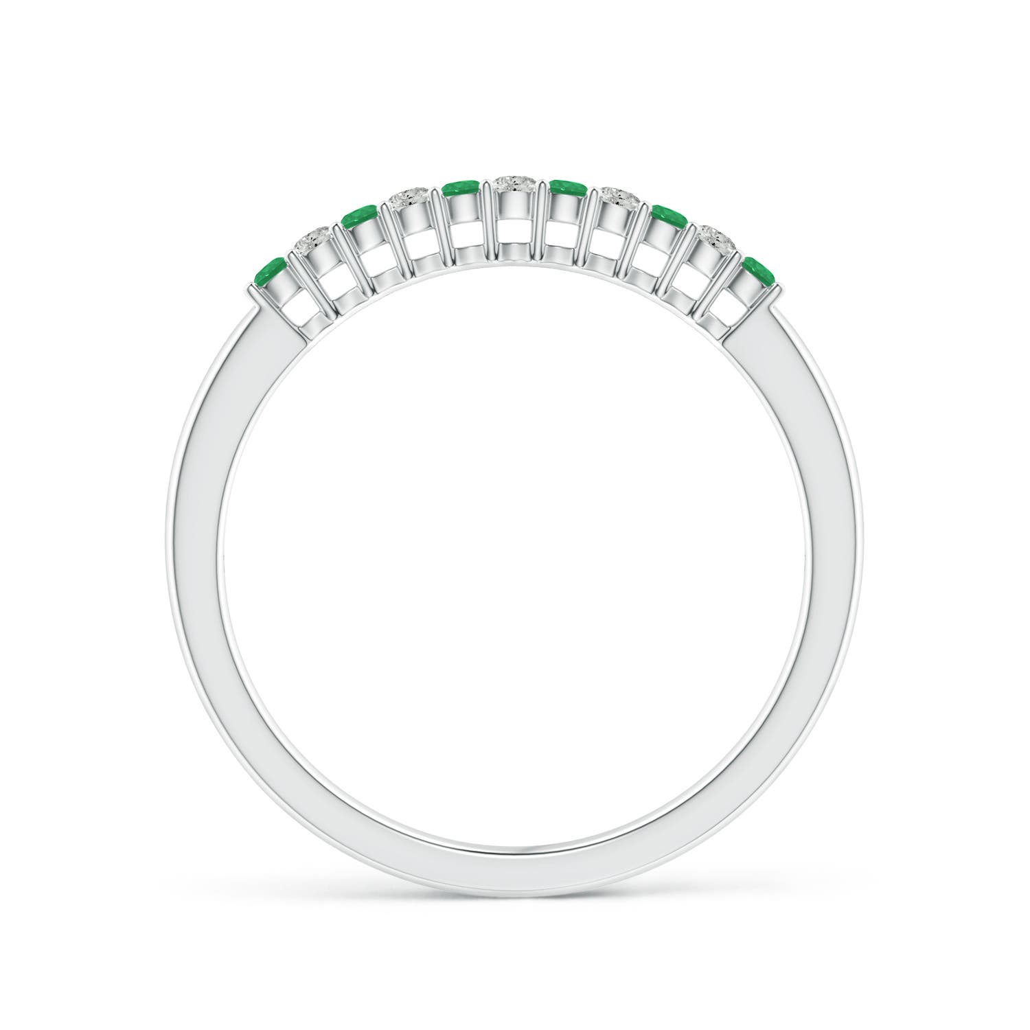 A - Emerald / 0.18 CT / 14 KT White Gold