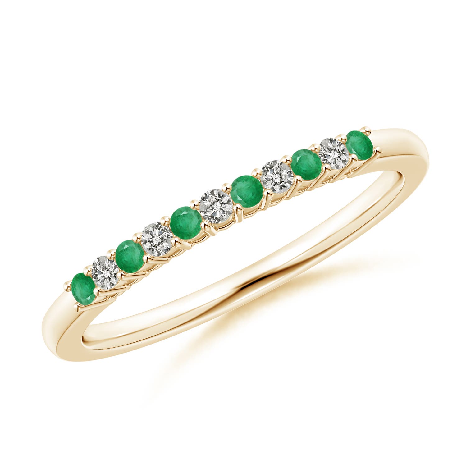 A - Emerald / 0.18 CT / 14 KT Yellow Gold