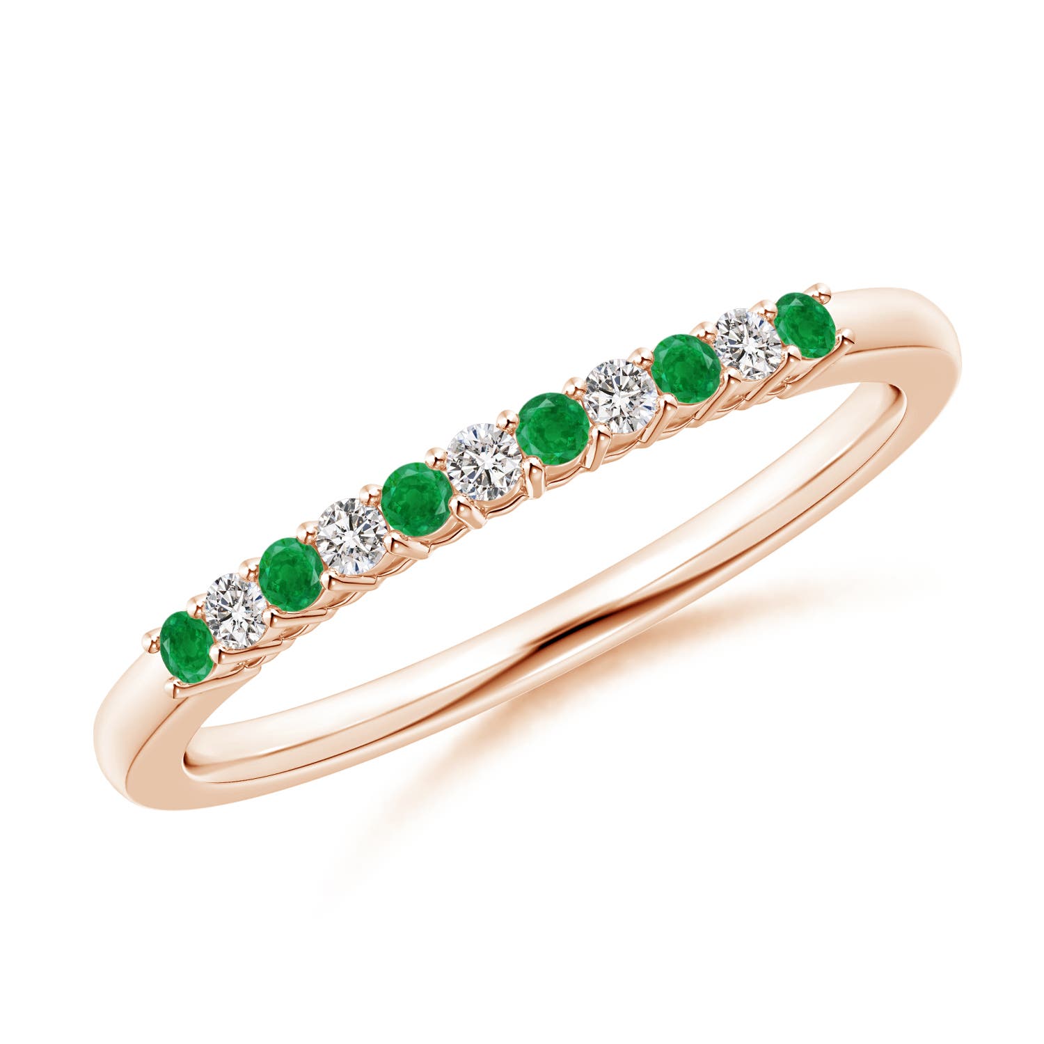 AA - Emerald / 0.18 CT / 14 KT Rose Gold