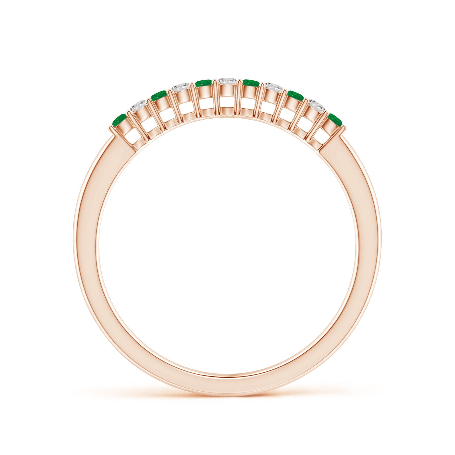 AA - Emerald / 0.18 CT / 14 KT Rose Gold