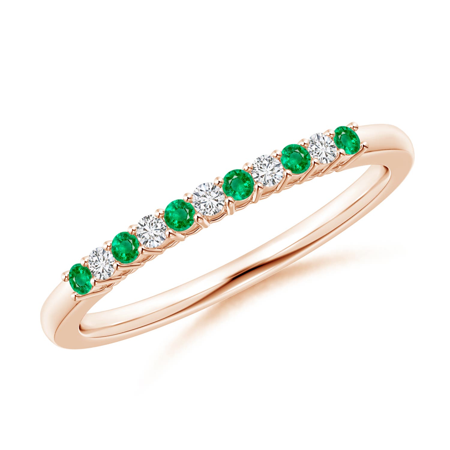 AAA - Emerald / 0.18 CT / 14 KT Rose Gold