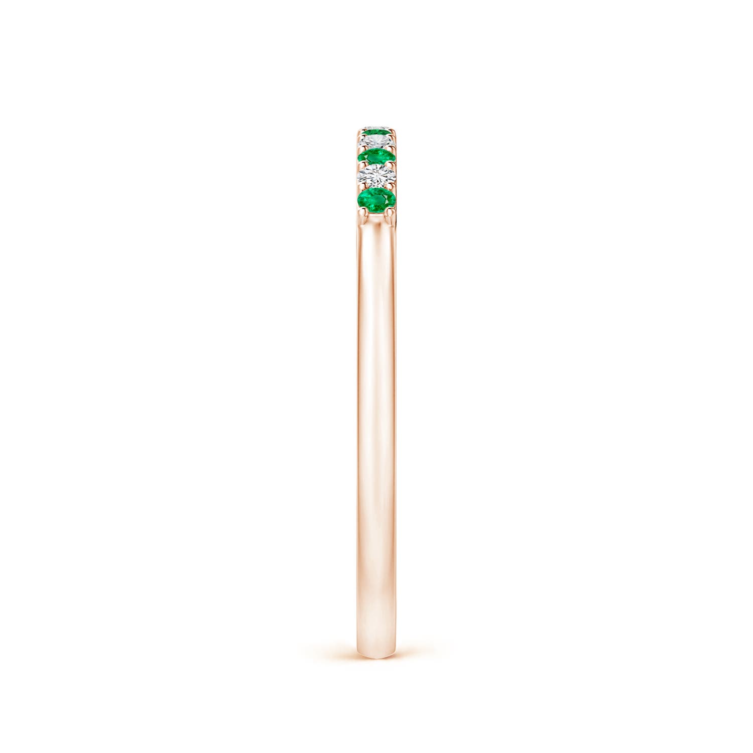 AAA - Emerald / 0.18 CT / 14 KT Rose Gold