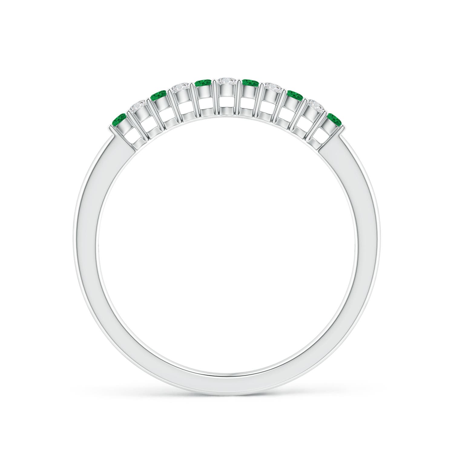 AAA - Emerald / 0.18 CT / 14 KT White Gold