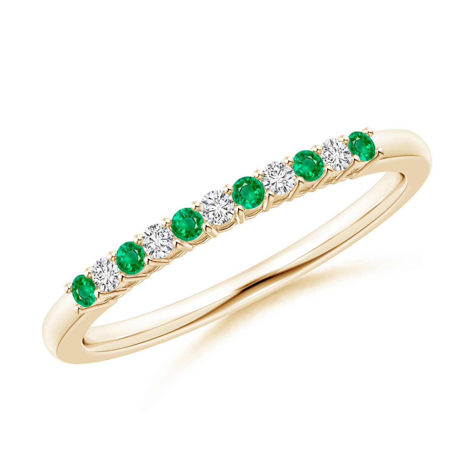 AAA - Emerald / 0.18 CT / 14 KT Yellow Gold