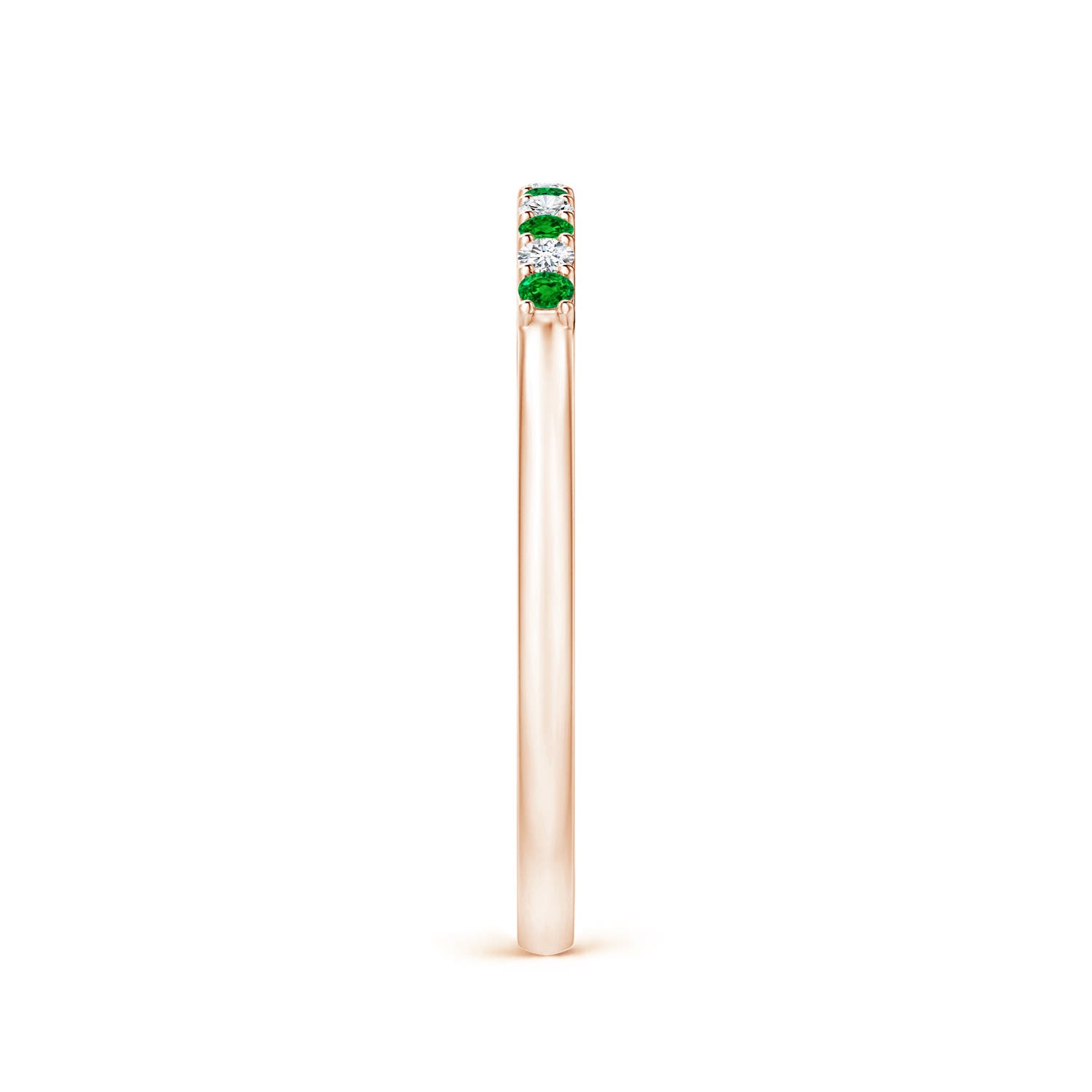 AAAA - Emerald / 0.18 CT / 14 KT Rose Gold