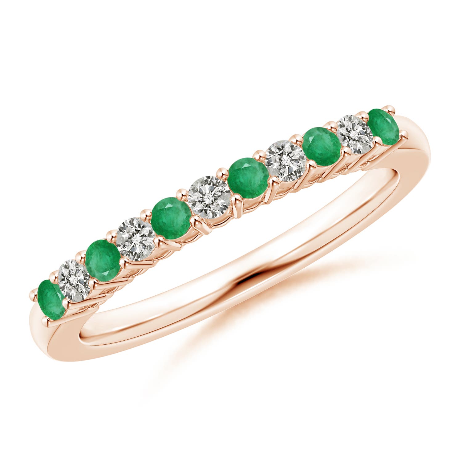 A - Emerald / 0.45 CT / 14 KT Rose Gold