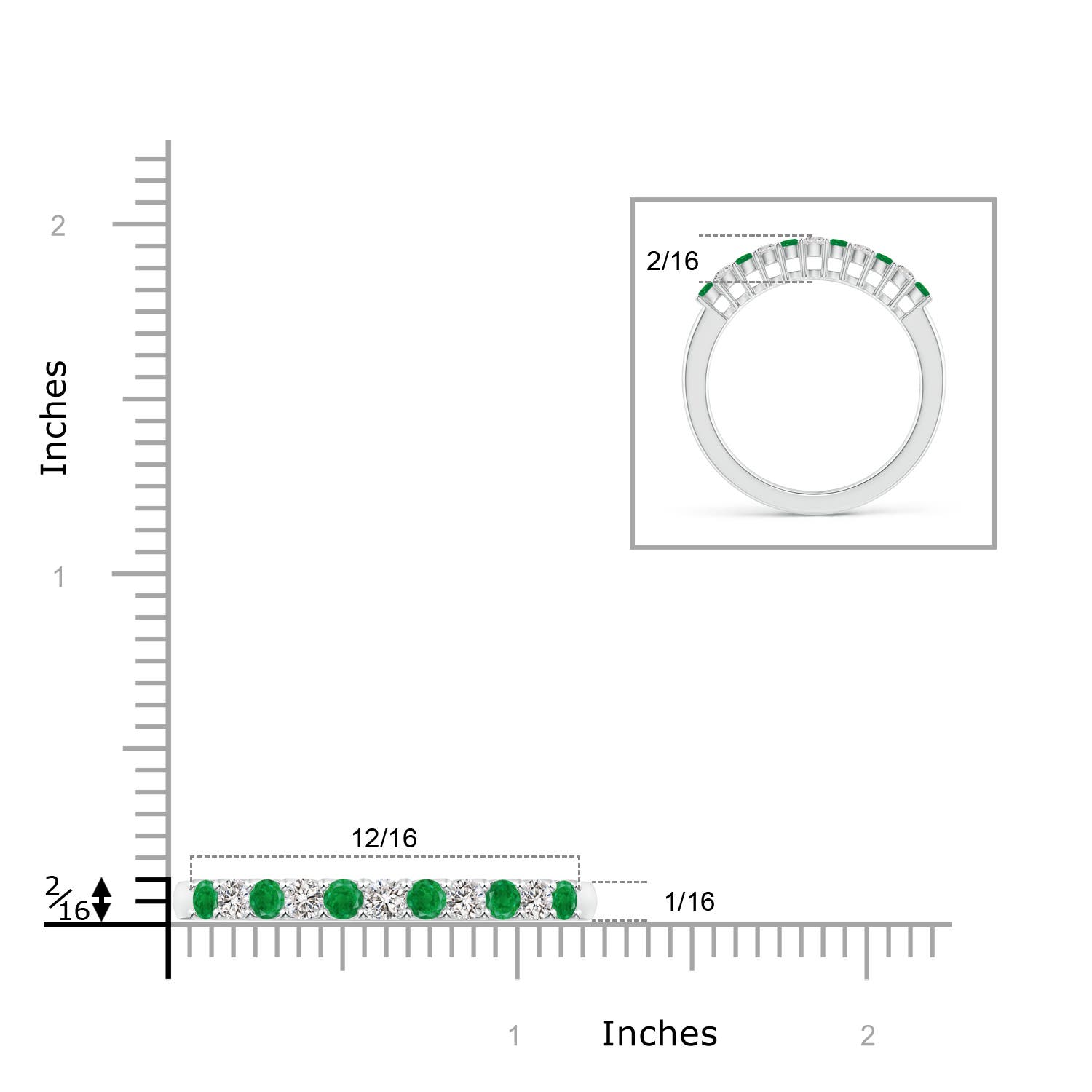 AA - Emerald / 0.45 CT / 14 KT White Gold