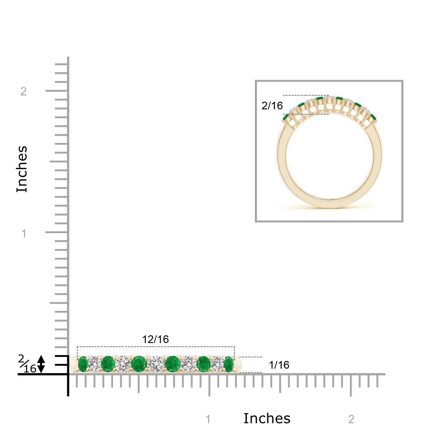 AA - Emerald / 0.45 CT / 14 KT Yellow Gold