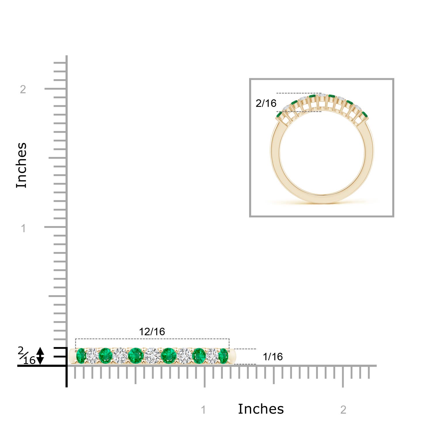 AAA - Emerald / 0.45 CT / 14 KT Yellow Gold