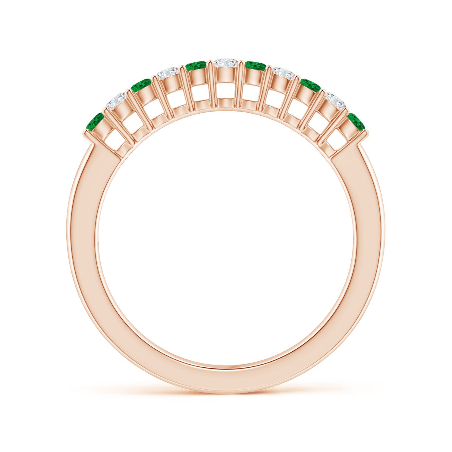 AAAA - Emerald / 0.45 CT / 14 KT Rose Gold