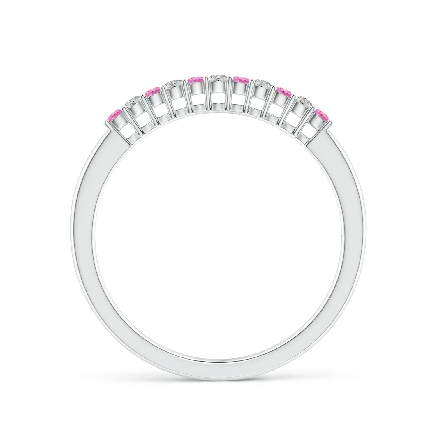 A - Pink Sapphire / 0.17 CT / 14 KT White Gold