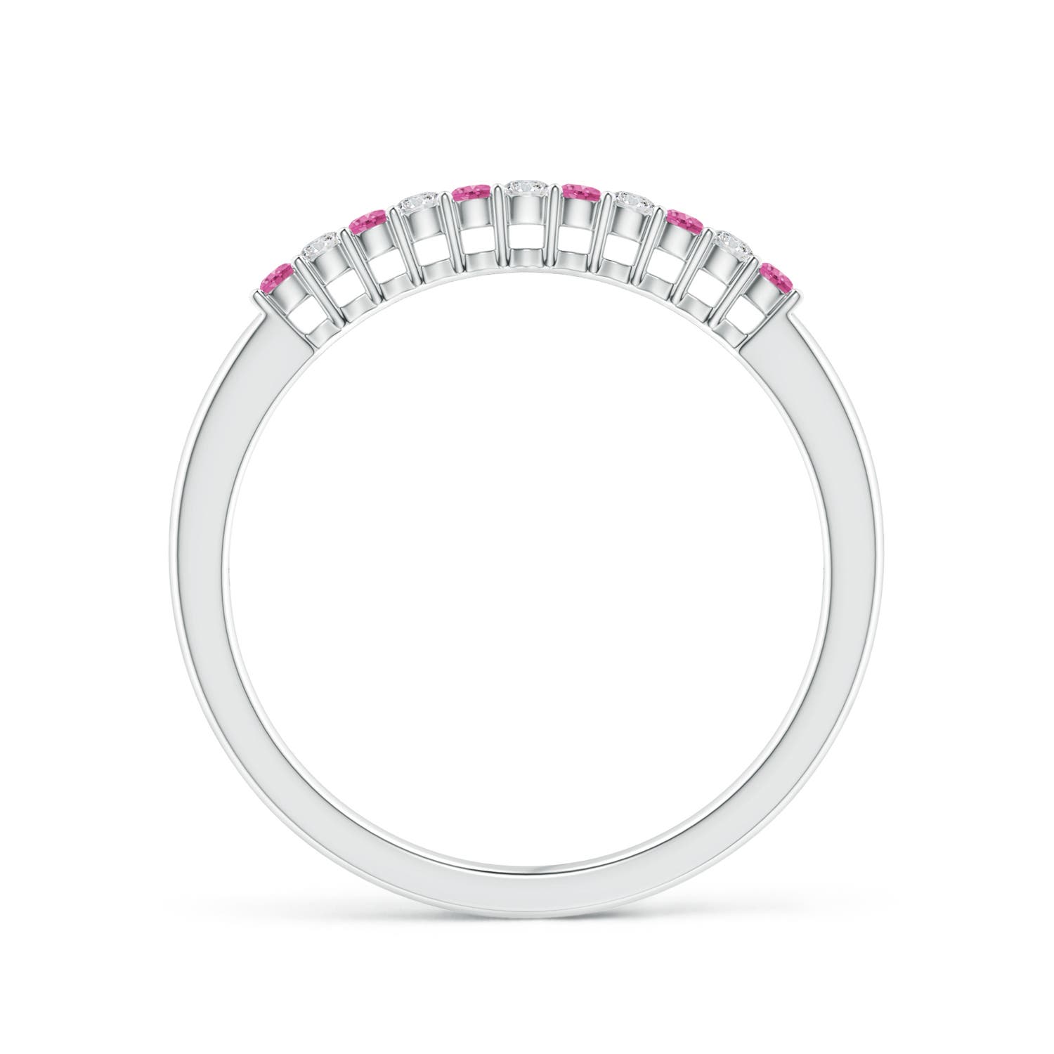 AAA - Pink Sapphire / 0.17 CT / 14 KT White Gold