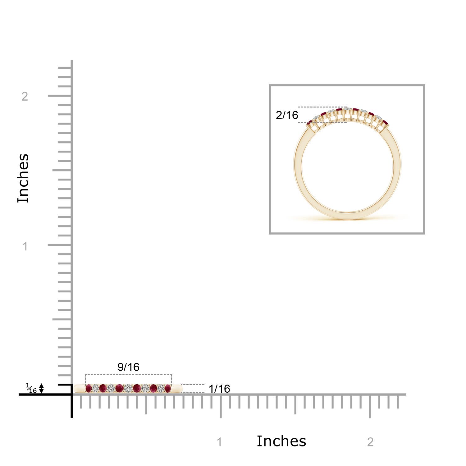 A - Ruby / 0.25 CT / 14 KT Yellow Gold