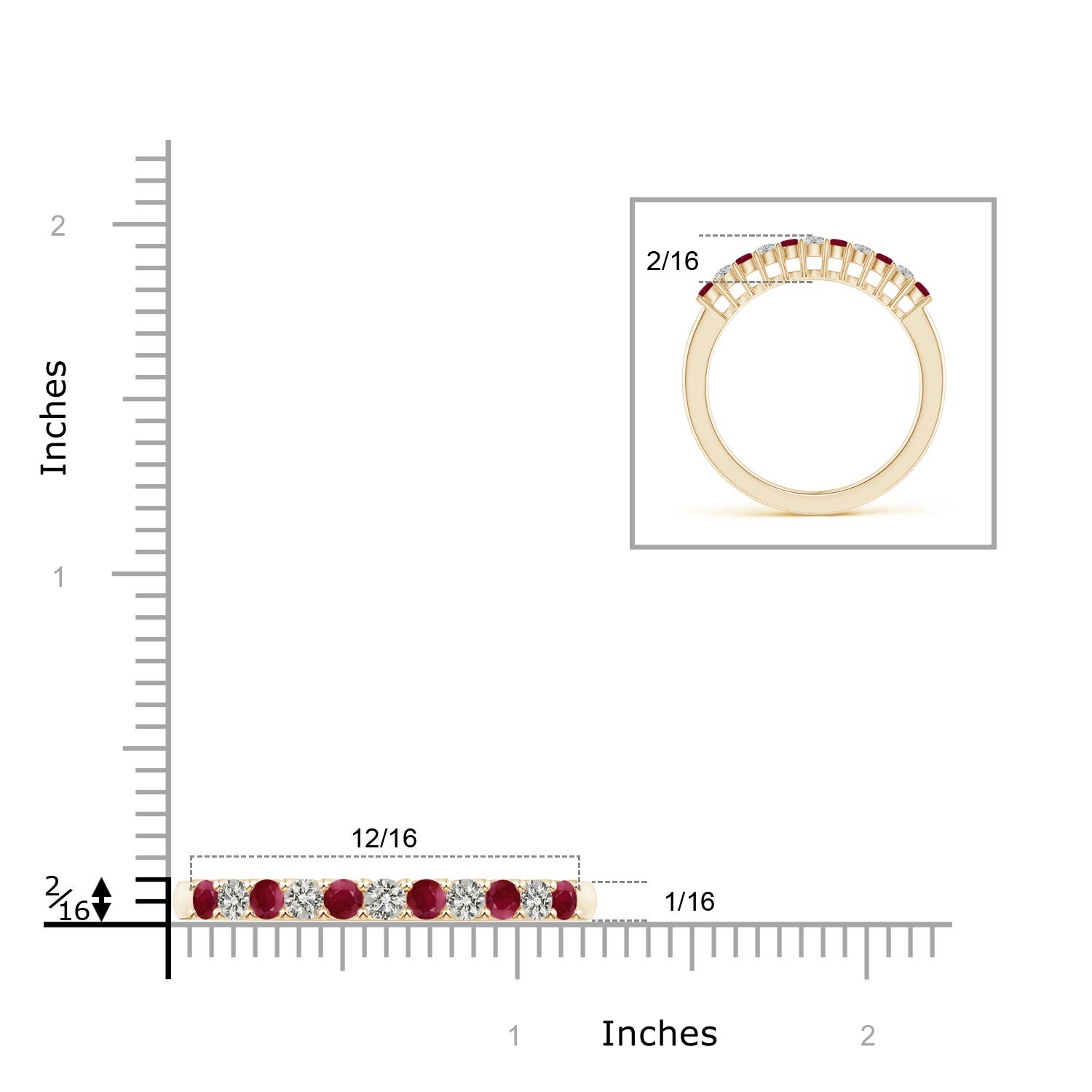 A - Ruby / 0.48 CT / 14 KT Yellow Gold