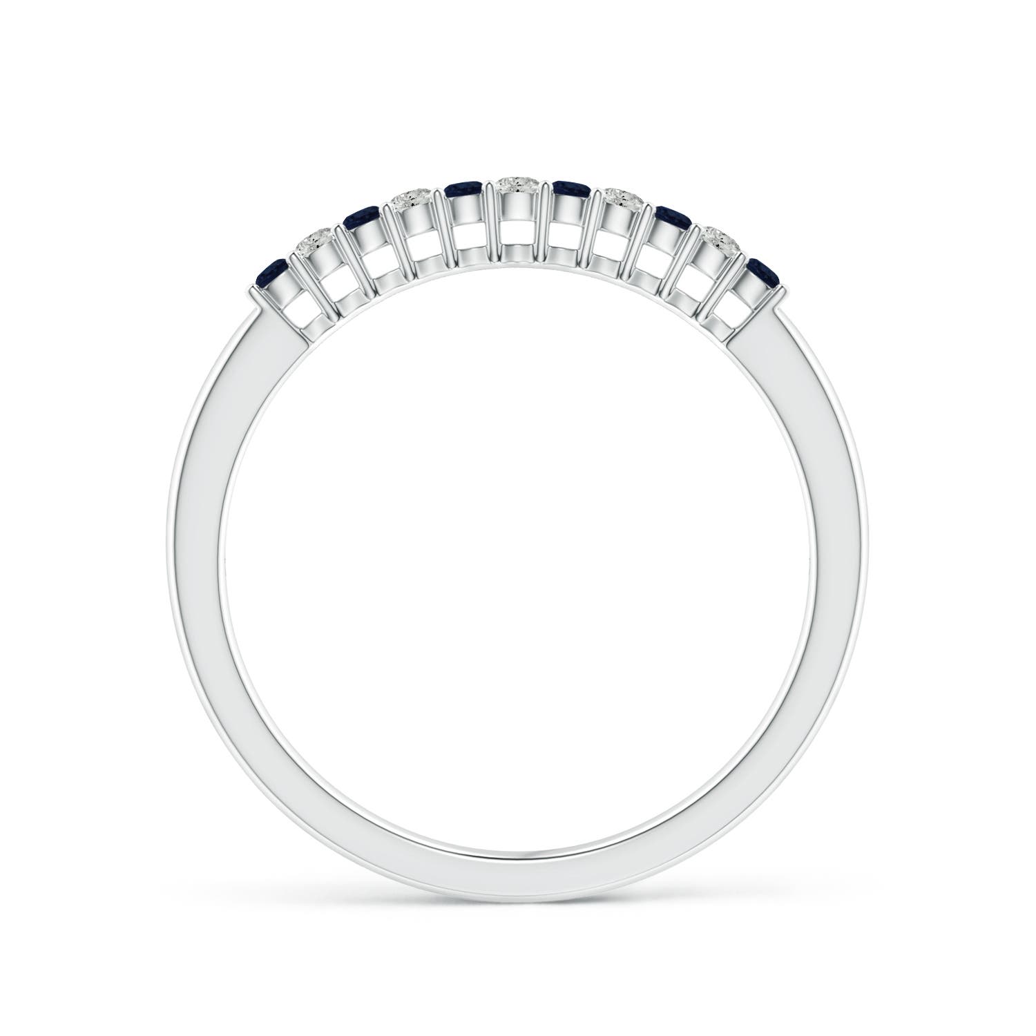 A - Blue Sapphire / 0.19 CT / 14 KT White Gold