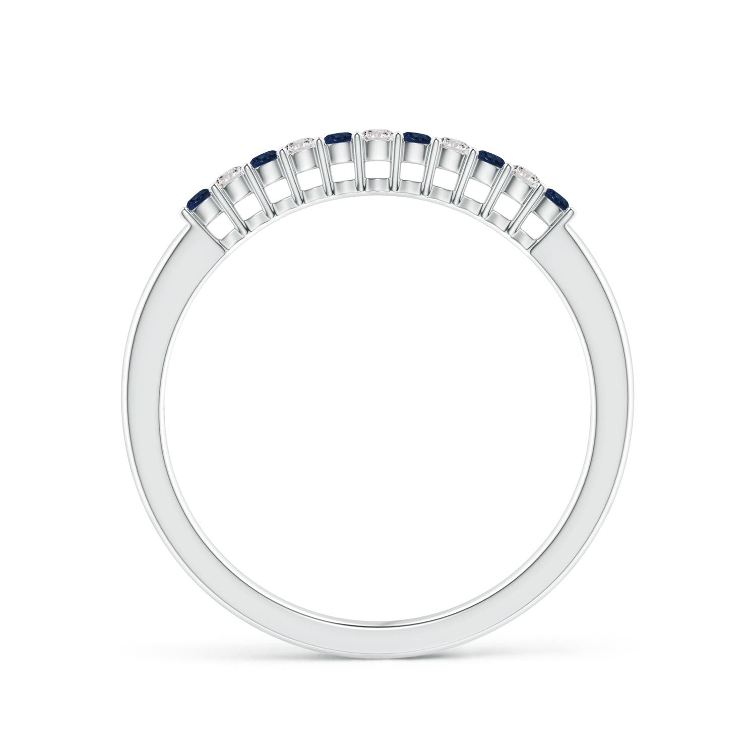 AA - Blue Sapphire / 0.19 CT / 14 KT White Gold