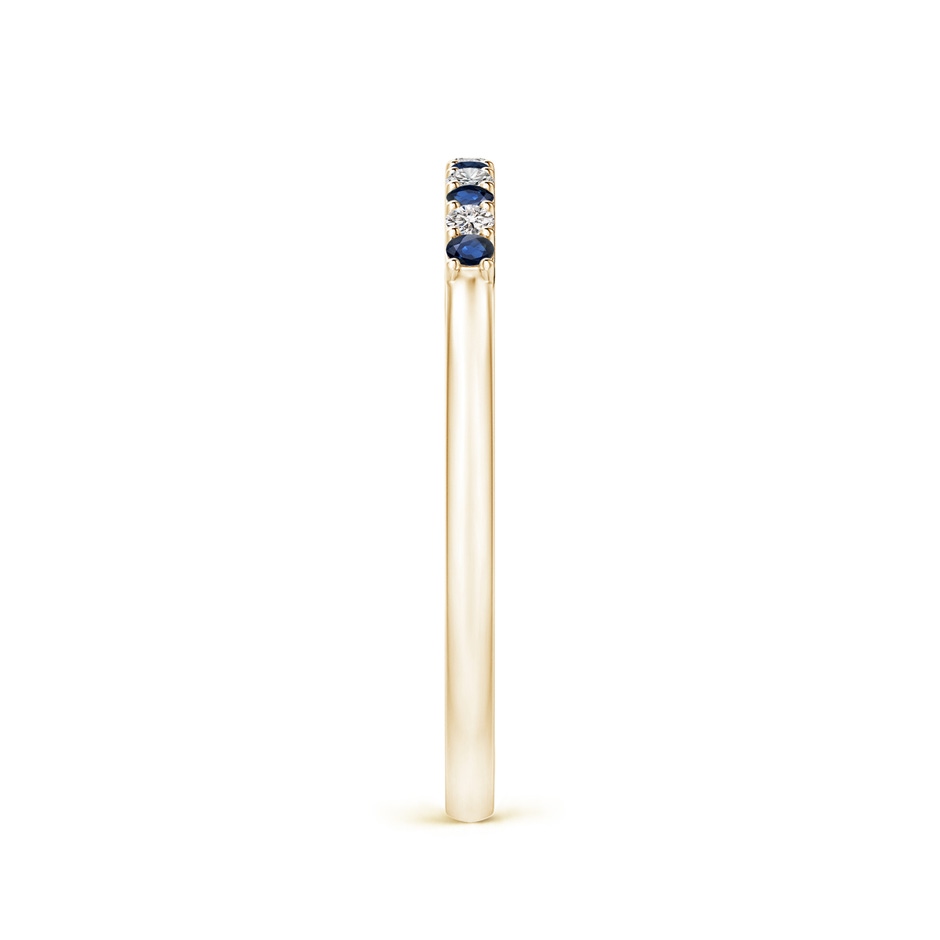 1.5mm AA Blue Sapphire and Diamond Half Eternity Wedding Band in Yellow Gold product image
