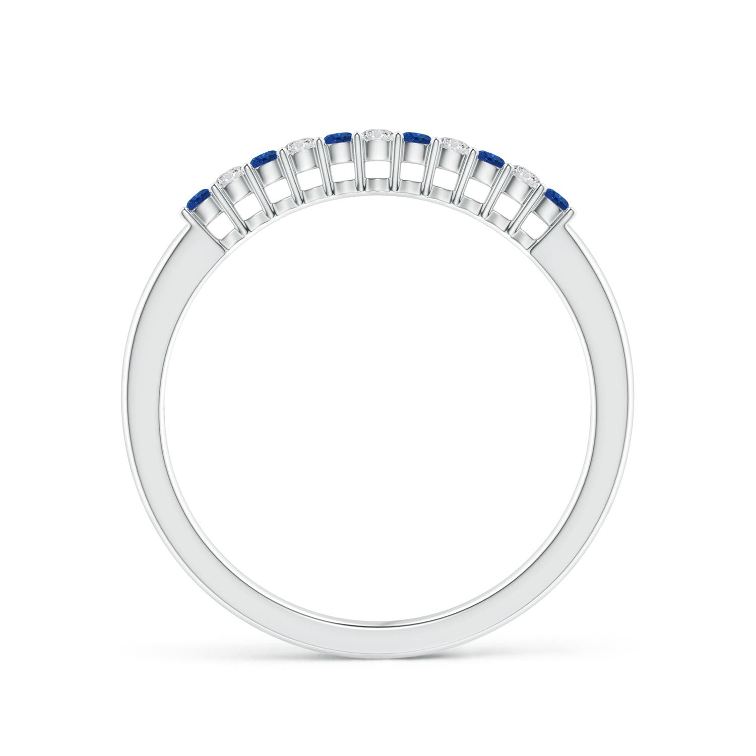 AAA - Blue Sapphire / 0.19 CT / 14 KT White Gold