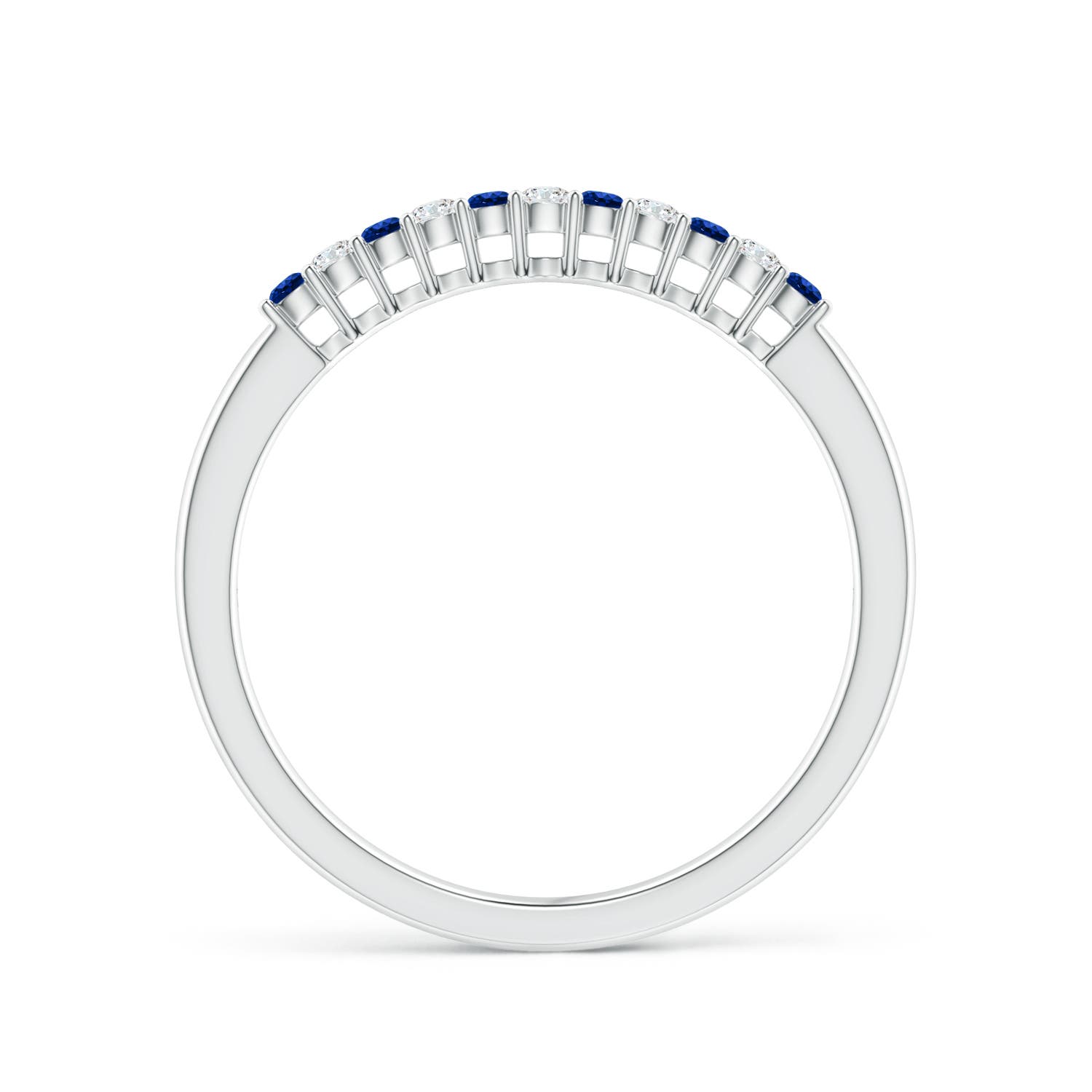 AAAA - Blue Sapphire / 0.19 CT / 14 KT White Gold