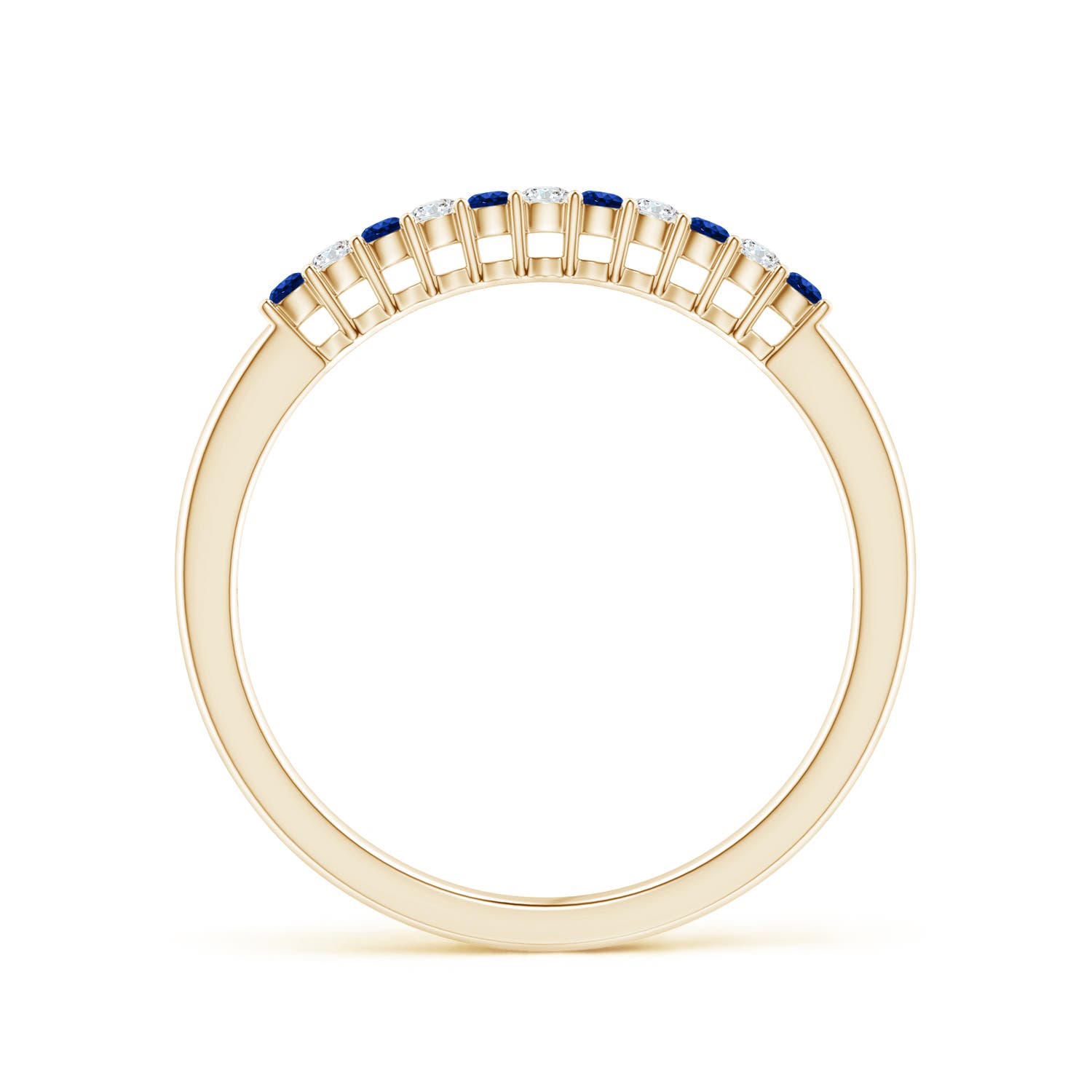 AAAA - Blue Sapphire / 0.19 CT / 14 KT Yellow Gold