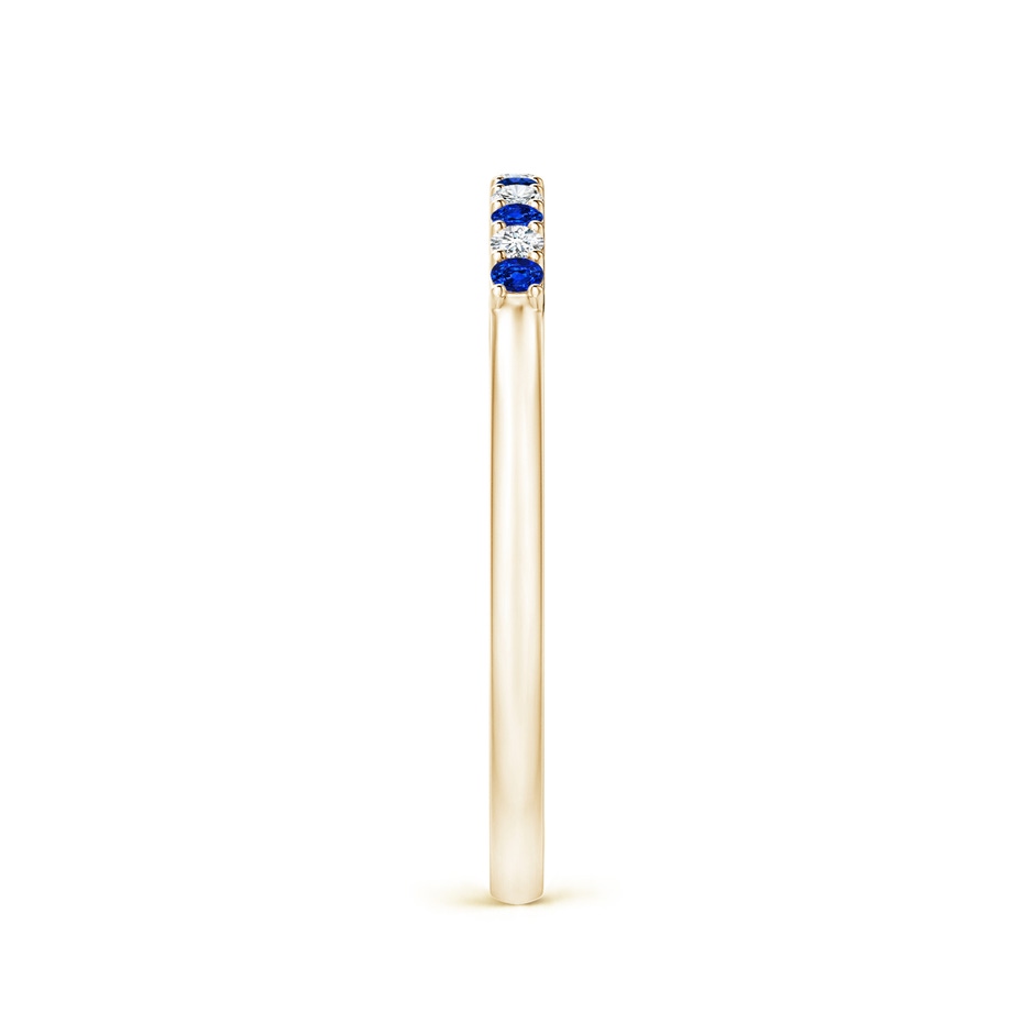 1.5mm AAAA Blue Sapphire and Diamond Half Eternity Wedding Band in Yellow Gold product image