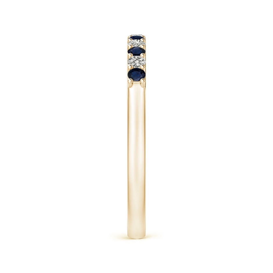 2mm A Blue Sapphire and Diamond Half Eternity Wedding Band in Yellow Gold product image