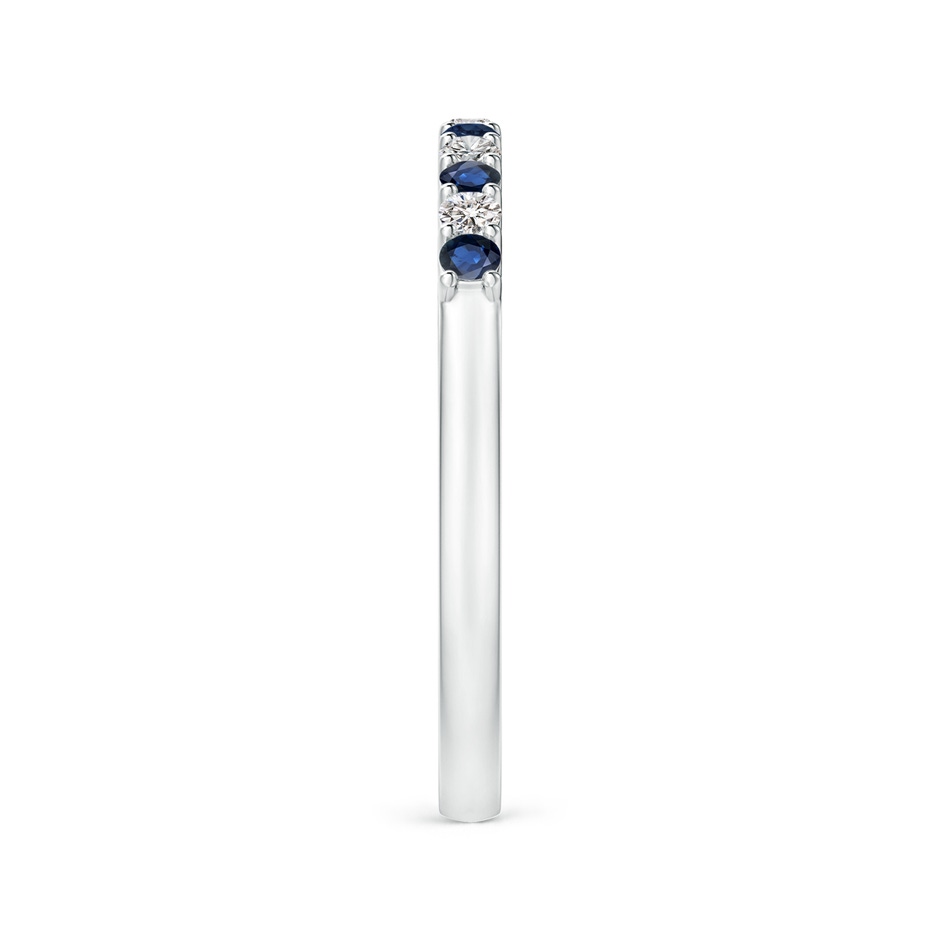 2mm AA Blue Sapphire and Diamond Half Eternity Wedding Band in White Gold product image