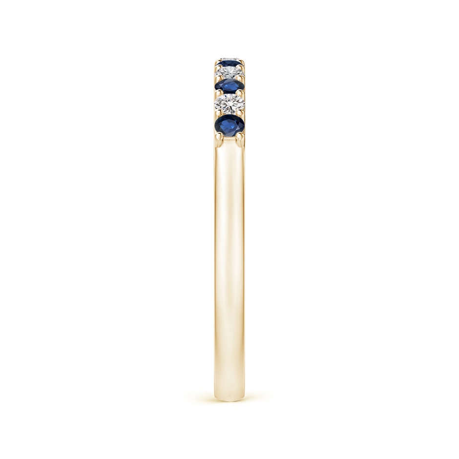 2mm AA Blue Sapphire and Diamond Half Eternity Wedding Band in Yellow Gold product image