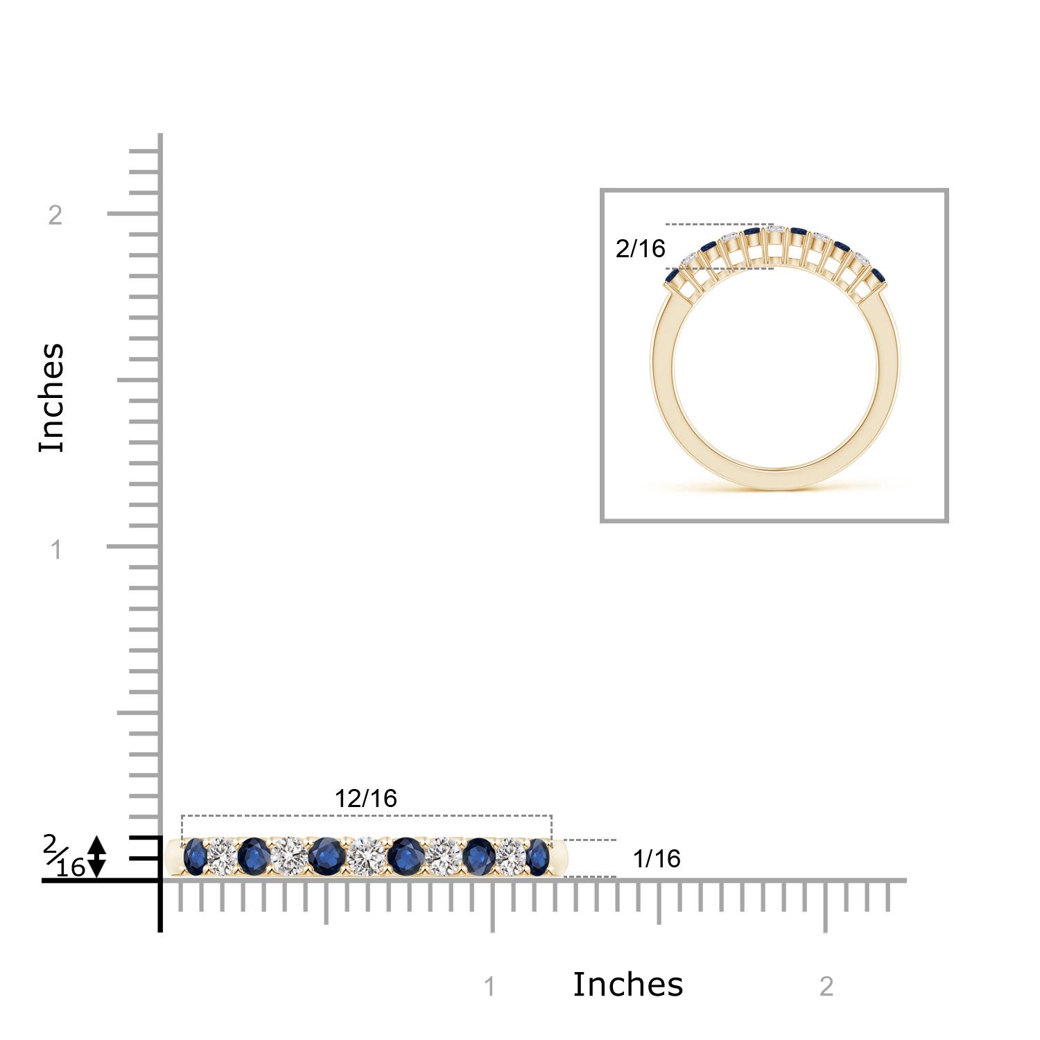 AA - Blue Sapphire / 0.48 CT / 14 KT Yellow Gold