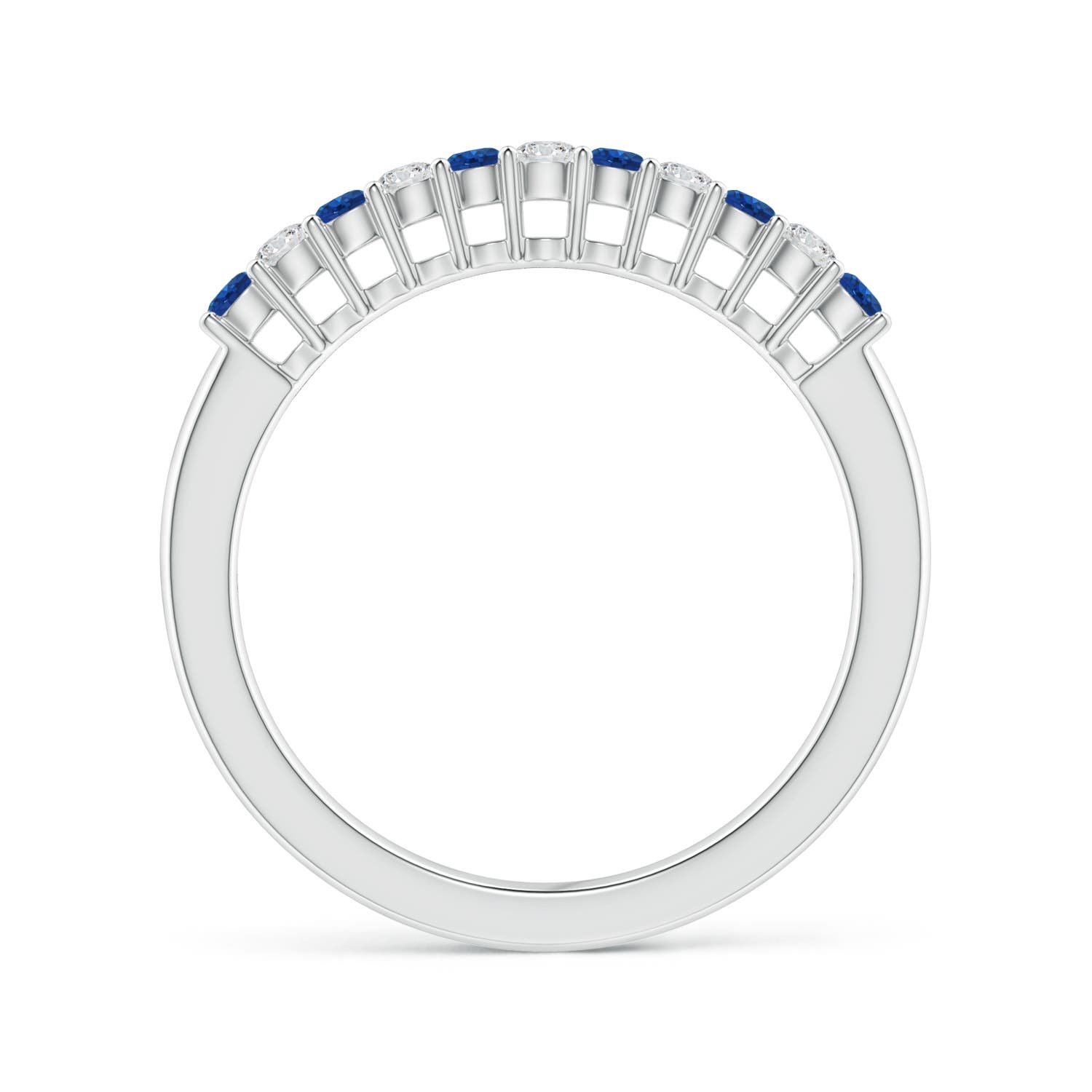 AAA - Blue Sapphire / 0.48 CT / 14 KT White Gold