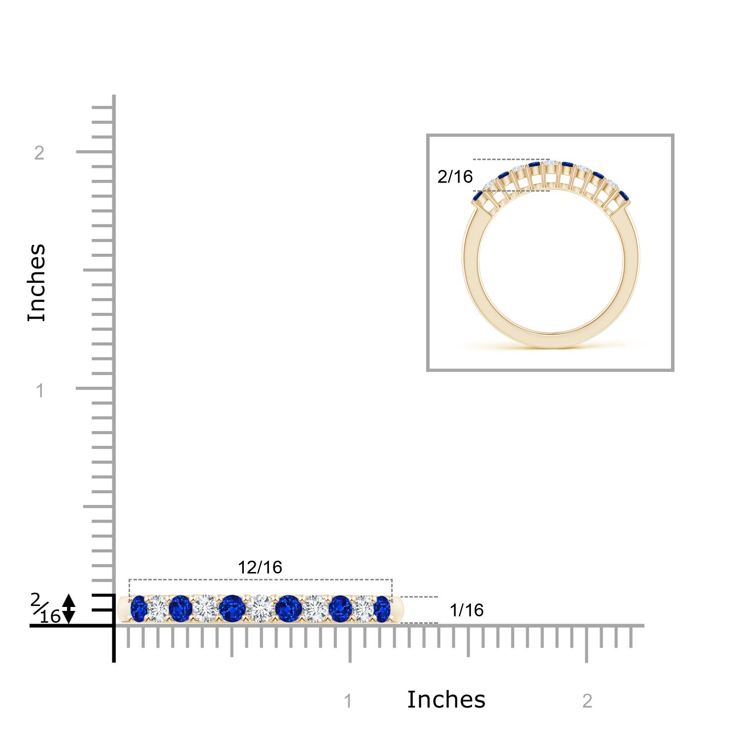 AAAA - Blue Sapphire / 0.48 CT / 14 KT Yellow Gold