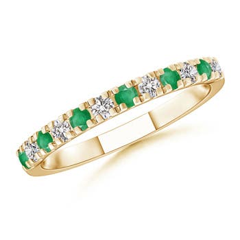 A - Emerald / 0.53 CT / 14 KT Yellow Gold